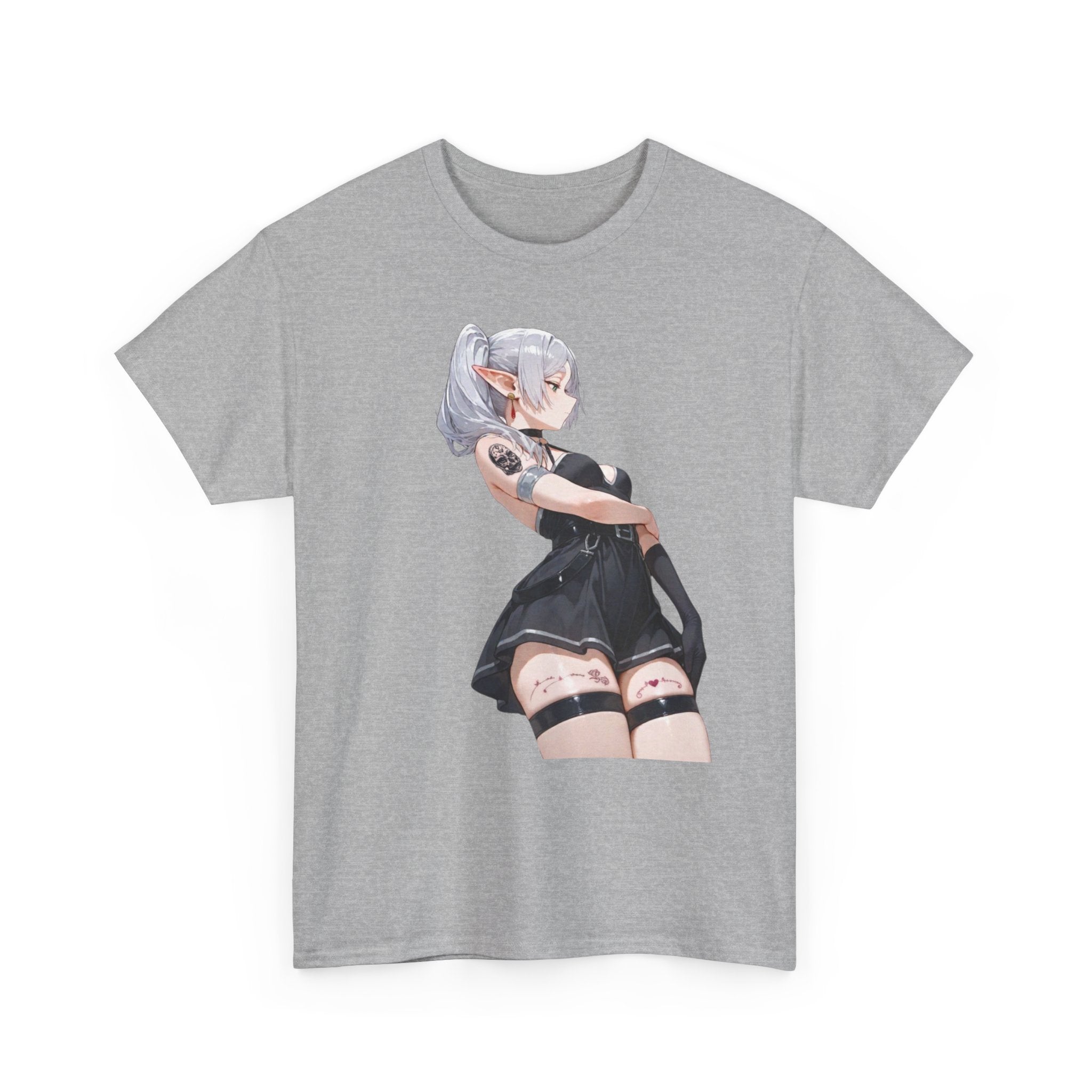 Sexy Frieren Tattooed Black Outfit Unisex Heavy Cotton Tee
