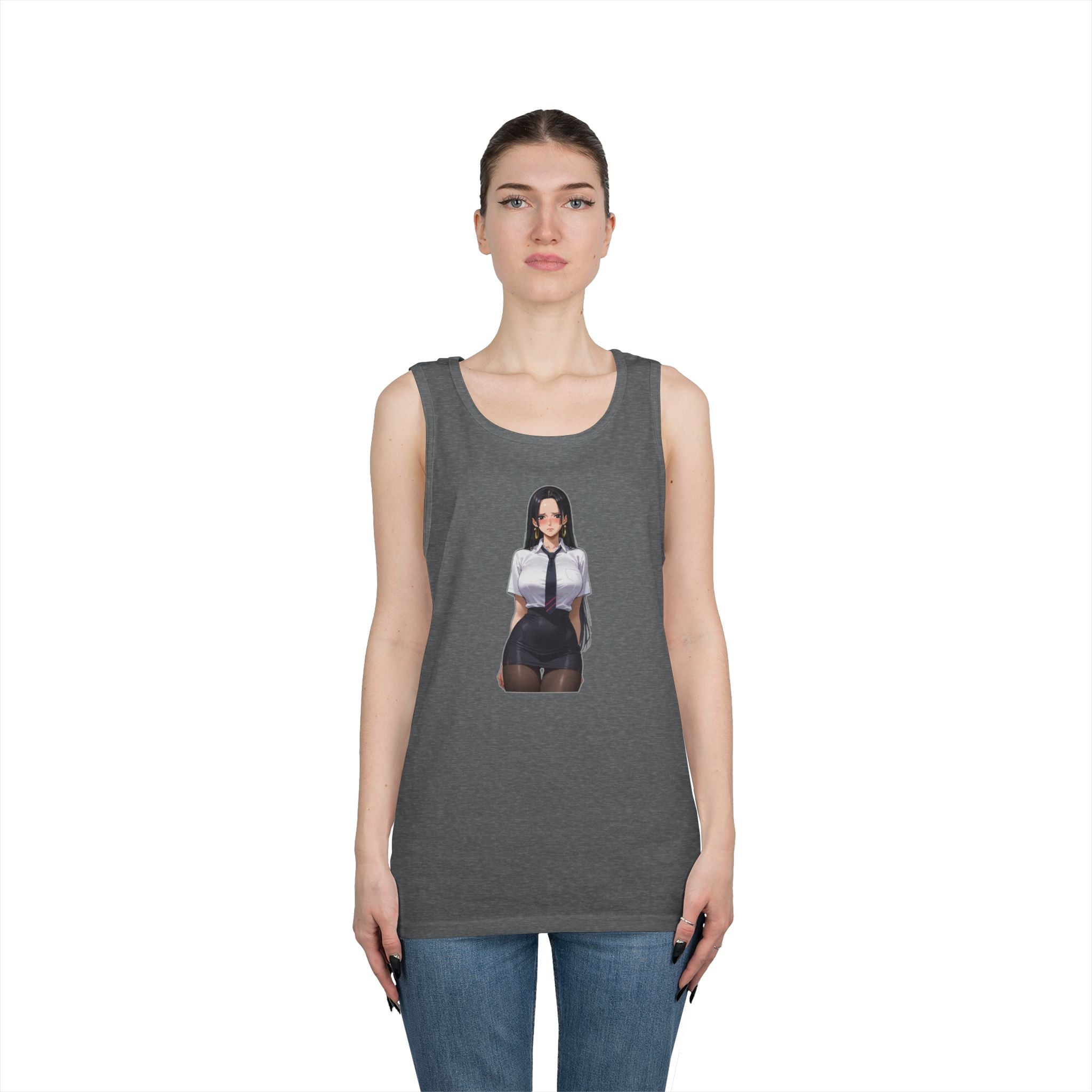 Nico Robin Office Lady Blushing Heavy Cotton Tank Top