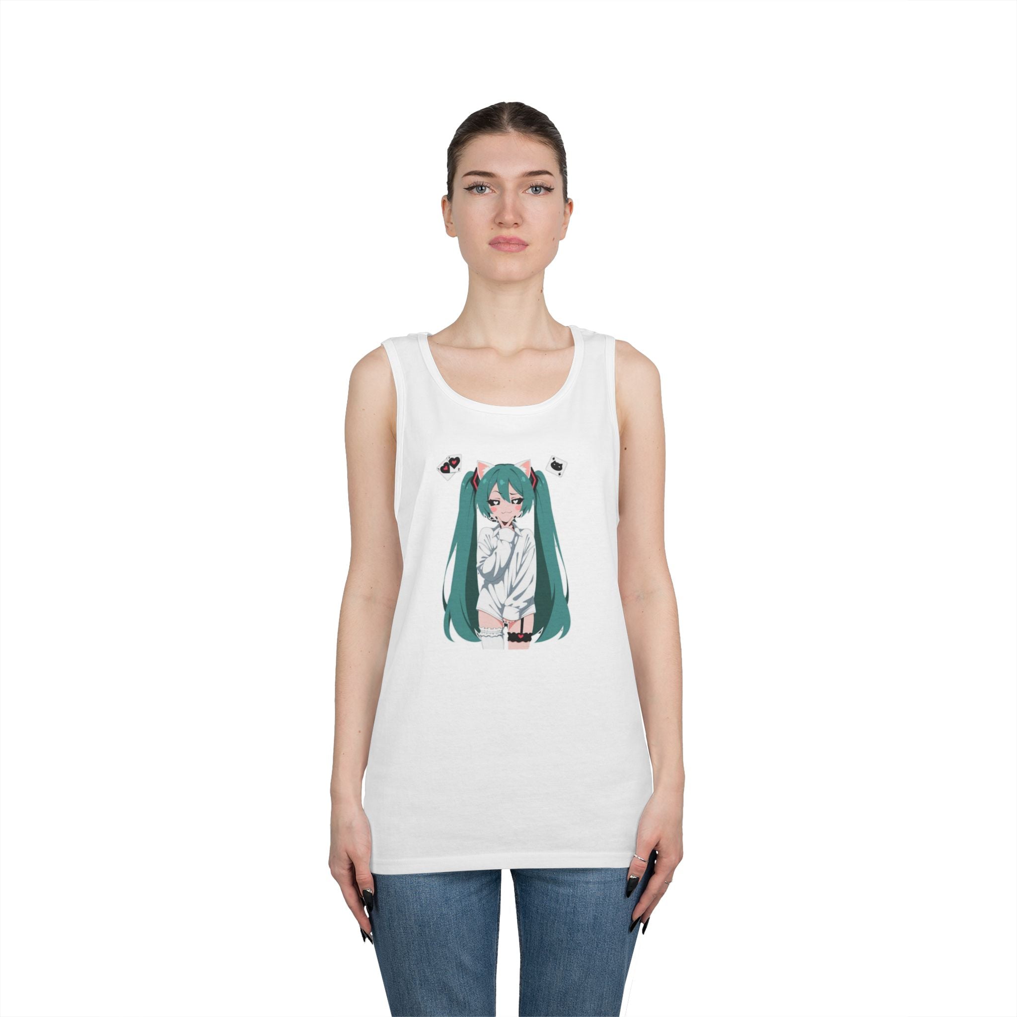 Hatsune Miku Catgirl Cute Heavy Cotton Tank Top
