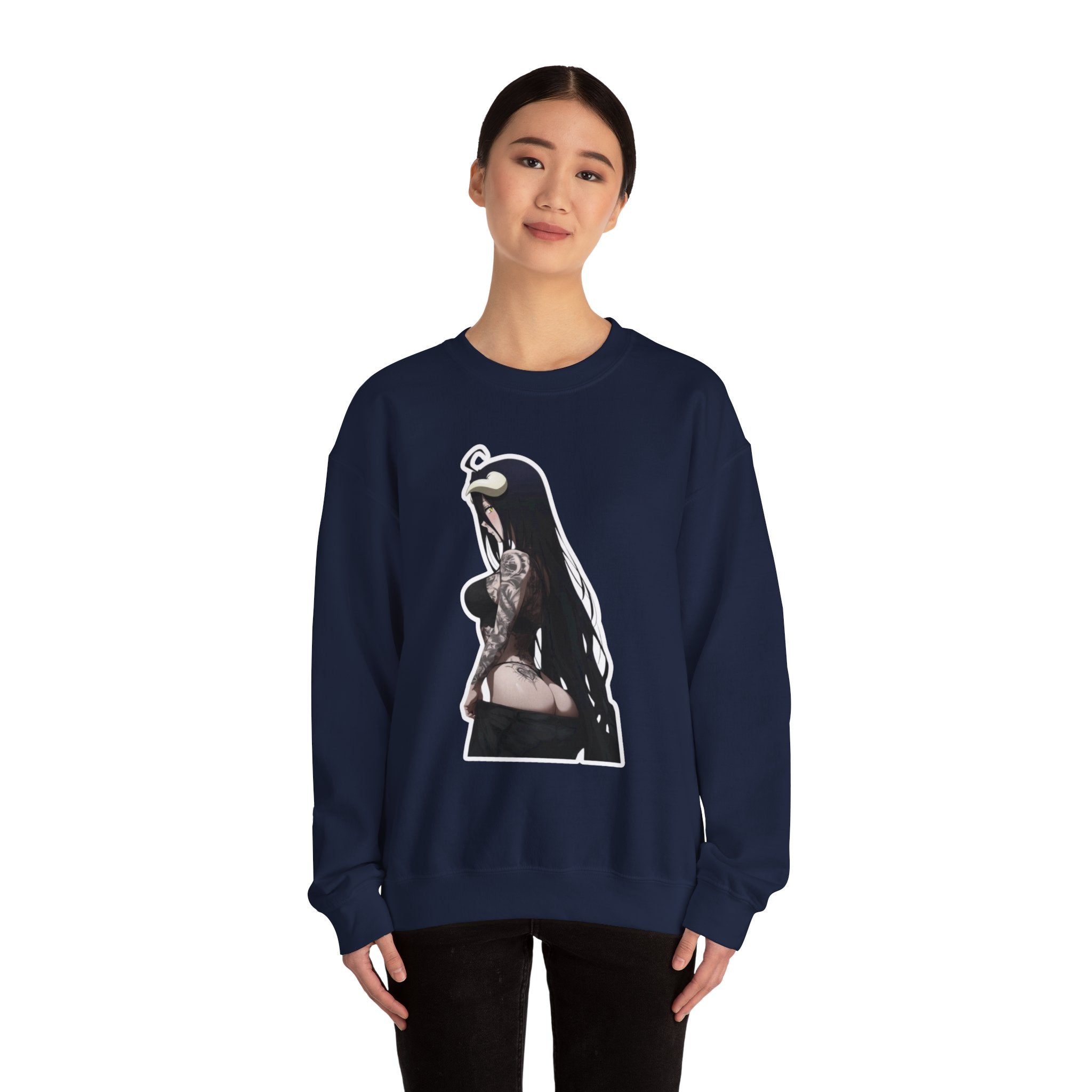 Albedo From Overlord Gothic Tattooed Unisex Heavy Blend™ Crewneck Sweatshirt