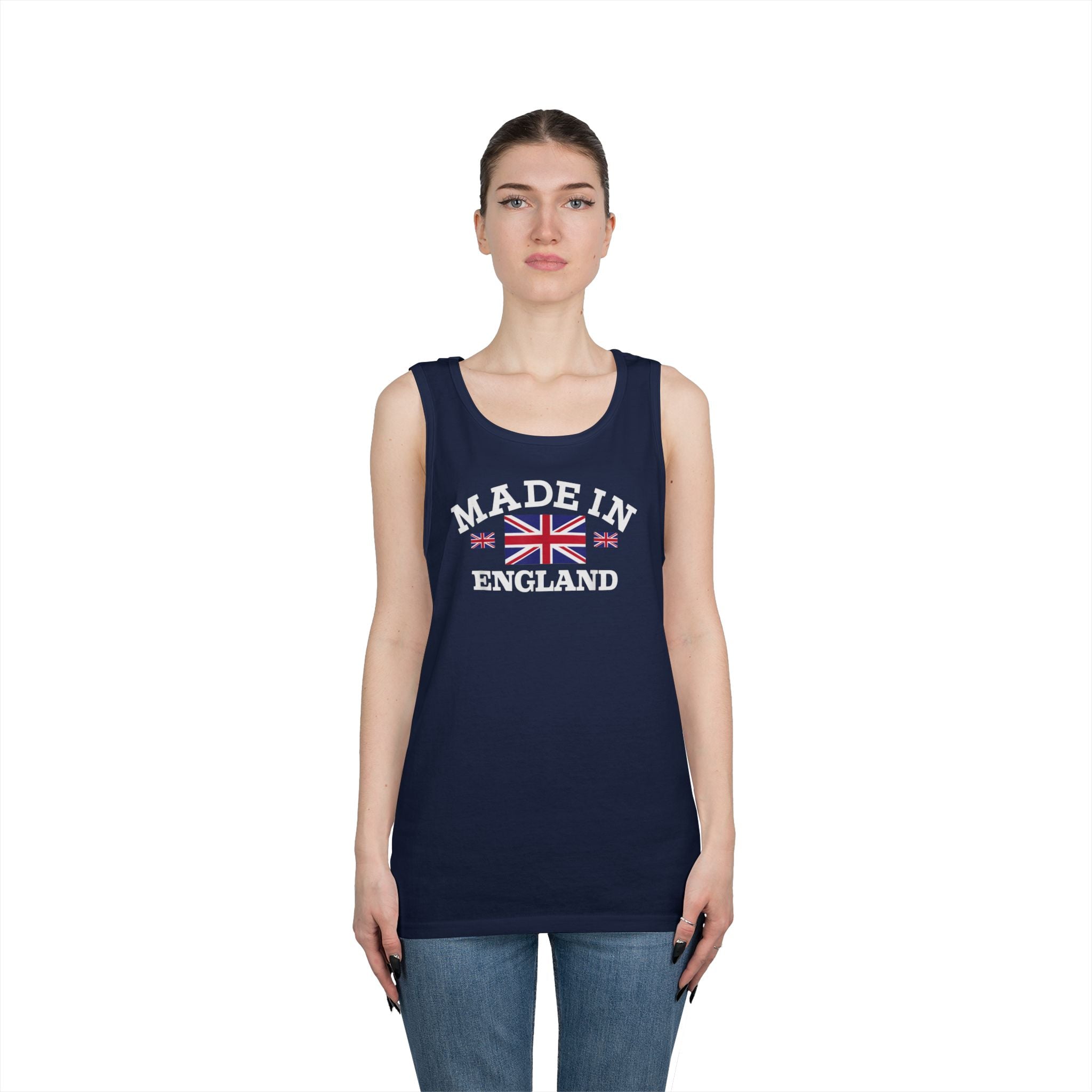 Made in England British Flag Union Jack Unisex Heavy Cotton Tank Top
