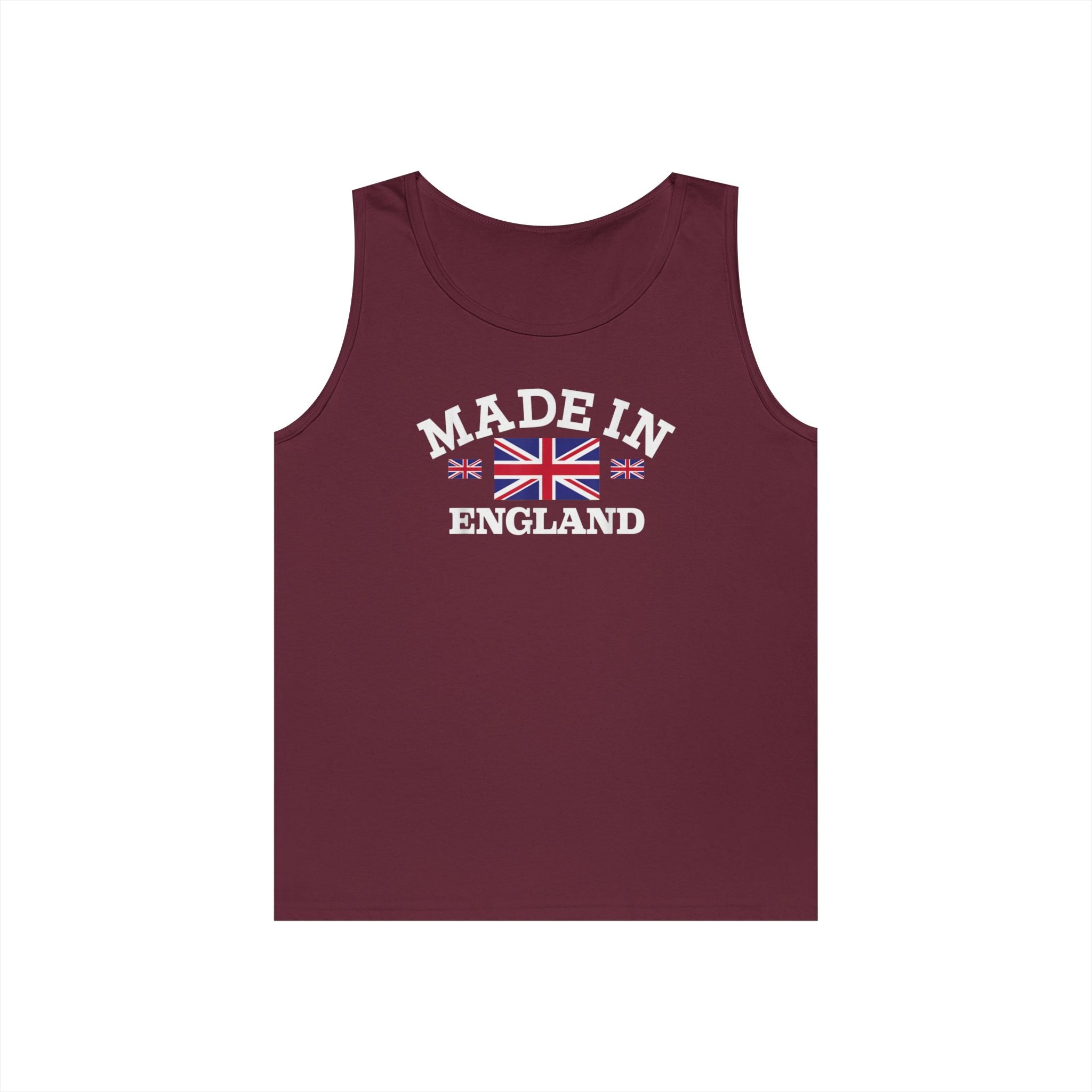 Made in England British Flag Union Jack Unisex Heavy Cotton Tank Top