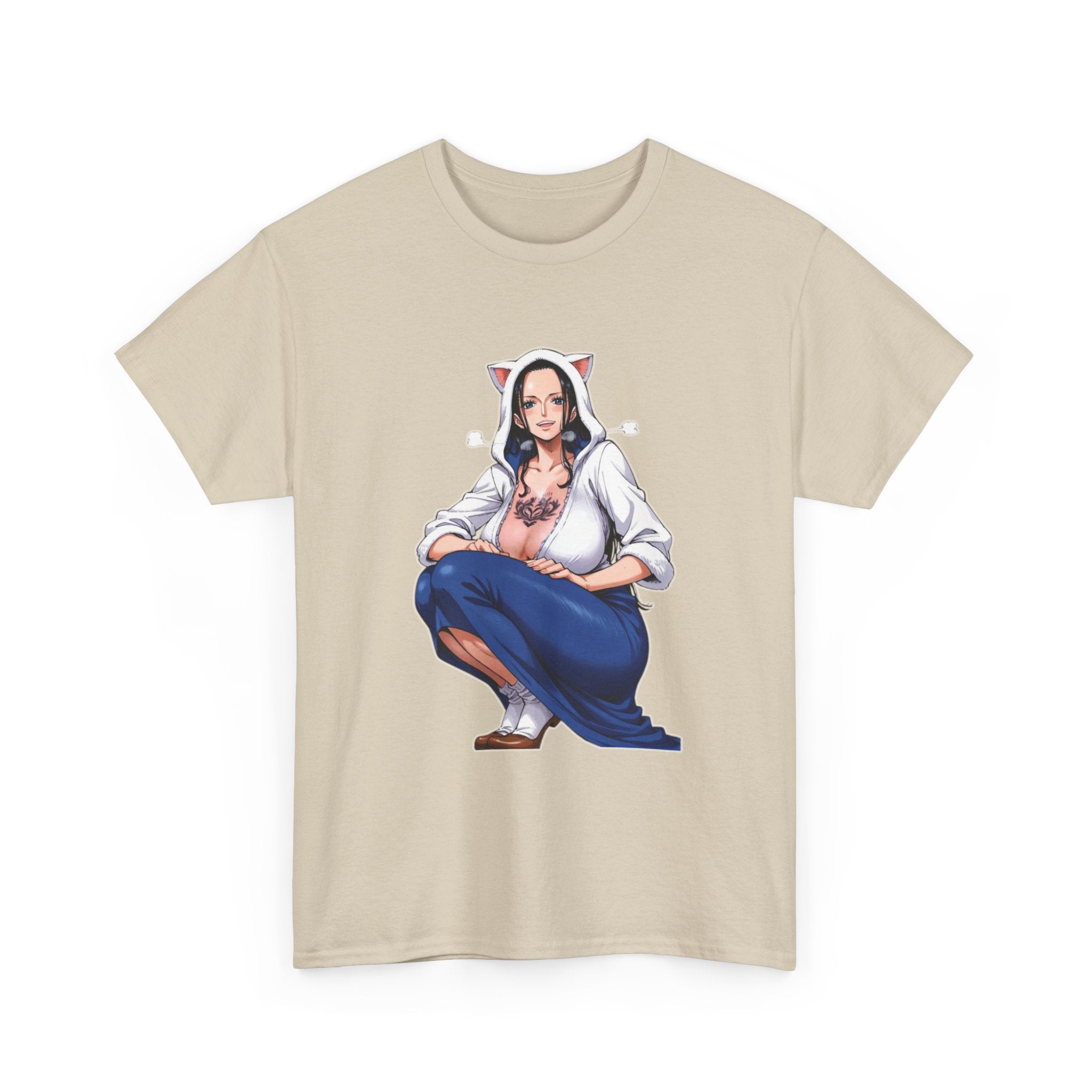 Nico Robin Catgirl Casual Anime Heavy Cotton Tee
