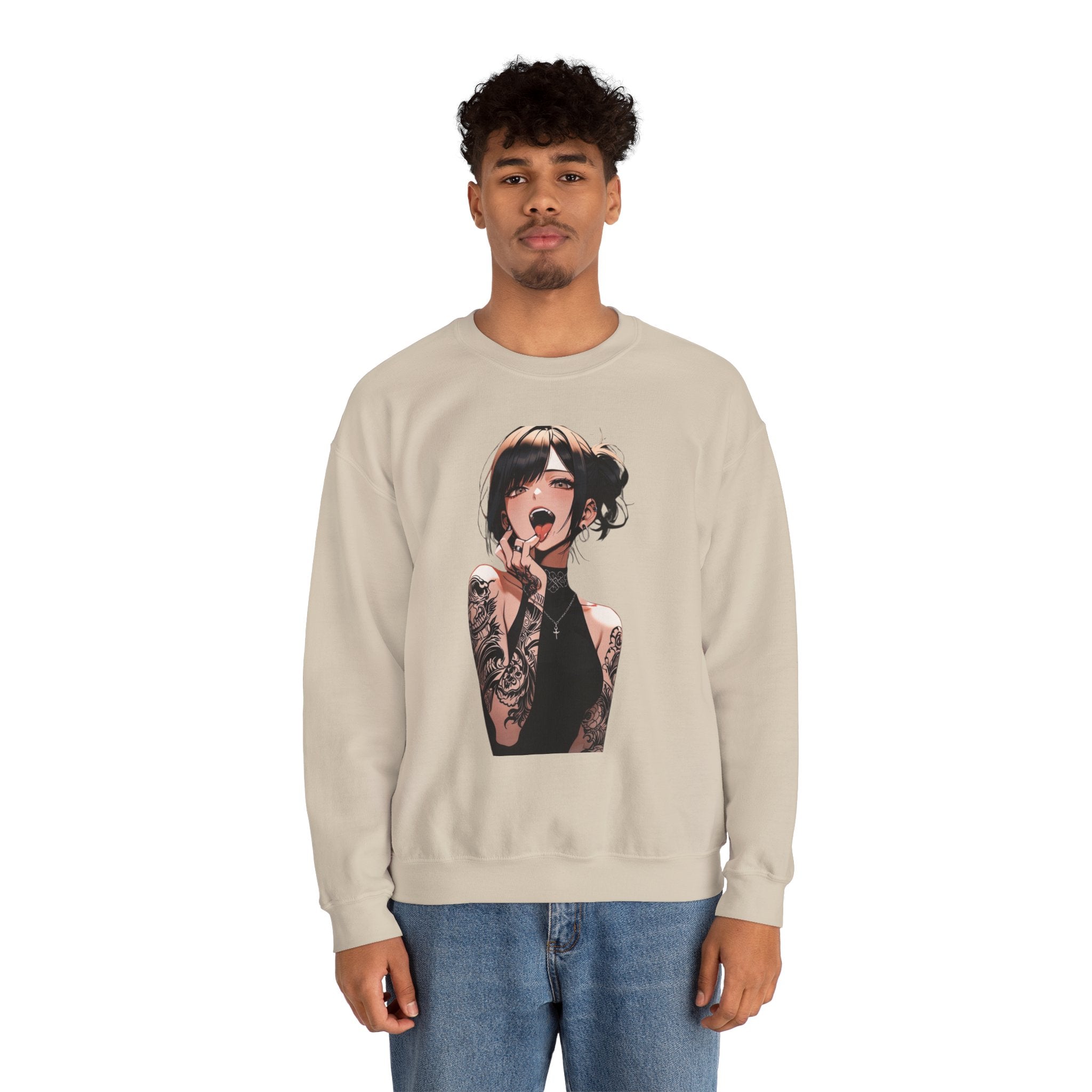 Gothic Himiko Toga Tattooed Ahegao Unisex Heavy Blend™ Crewneck Sweatshirt