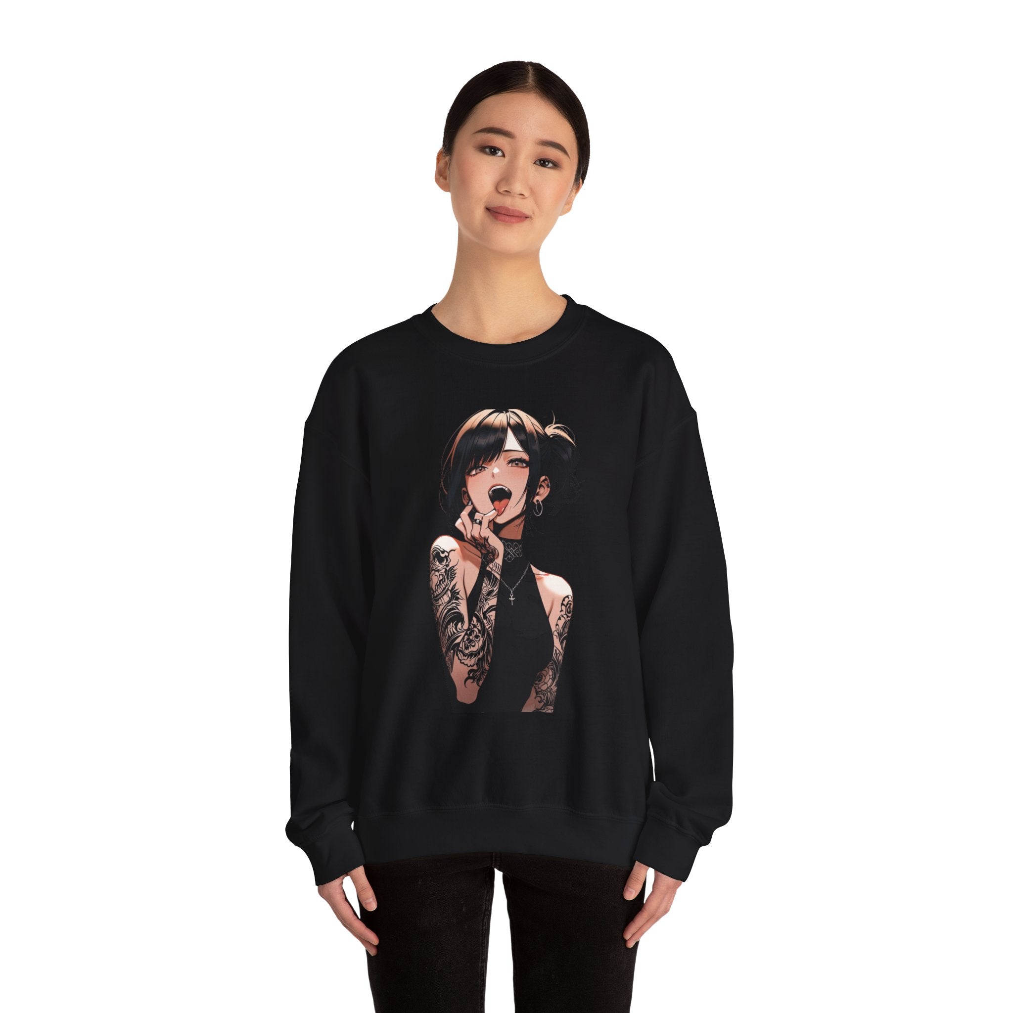 Gothic Himiko Toga Tattooed Ahegao Unisex Heavy Blend™ Crewneck Sweatshirt