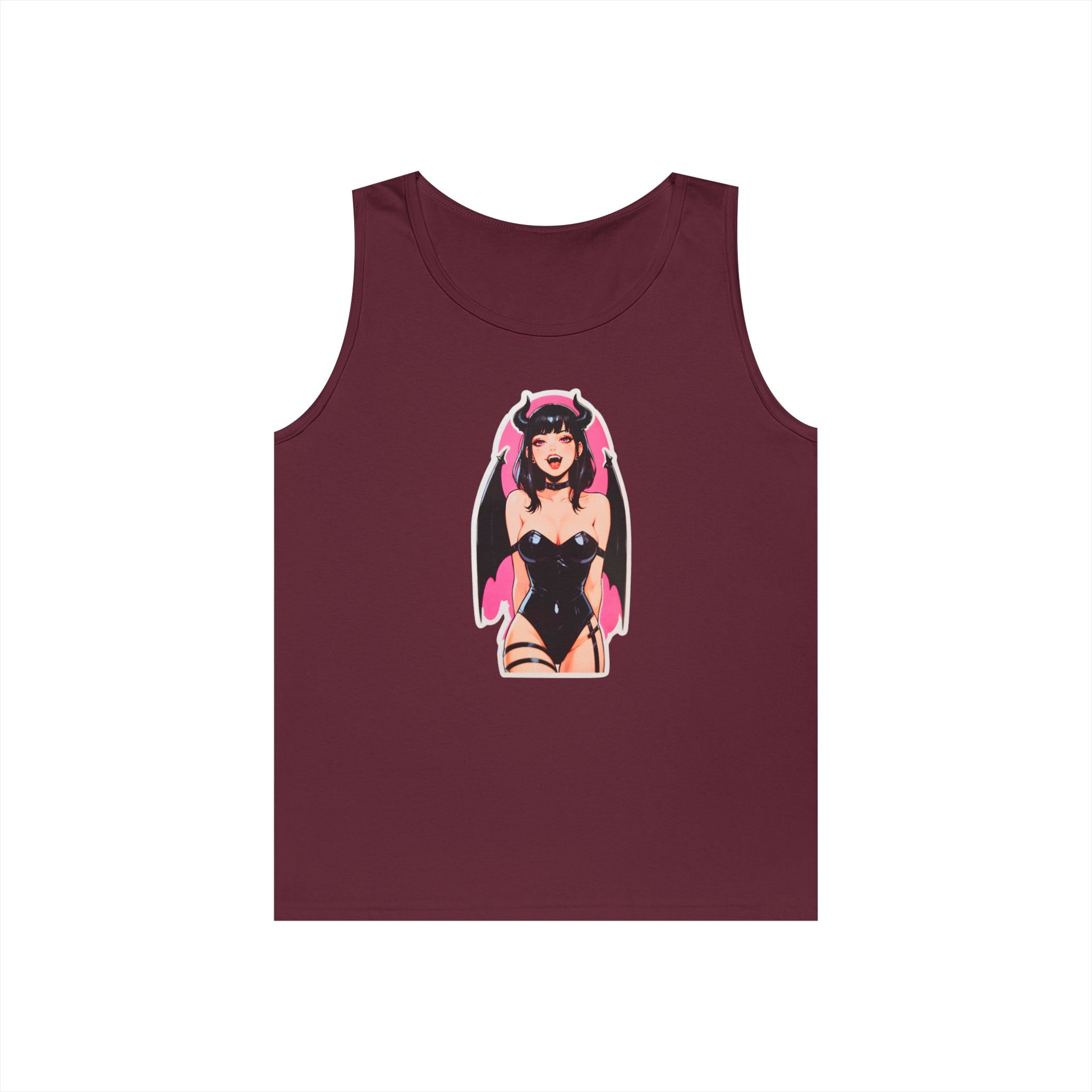 Succubus Ahegao Dark Gothic Heavy Cotton Tank Top