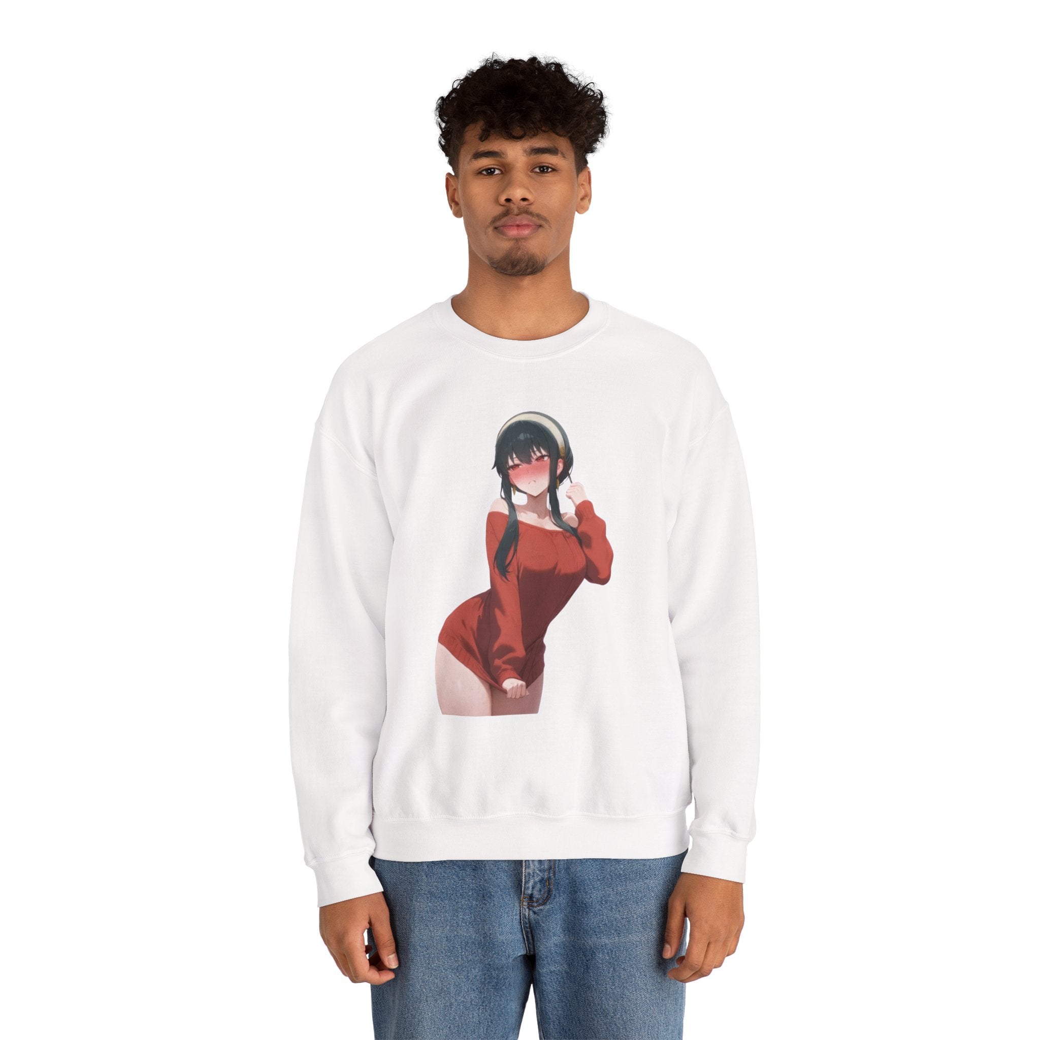 Yor Forger Blushing Waifu Unisex Heavy Blend™ Crewneck Sweatshirt