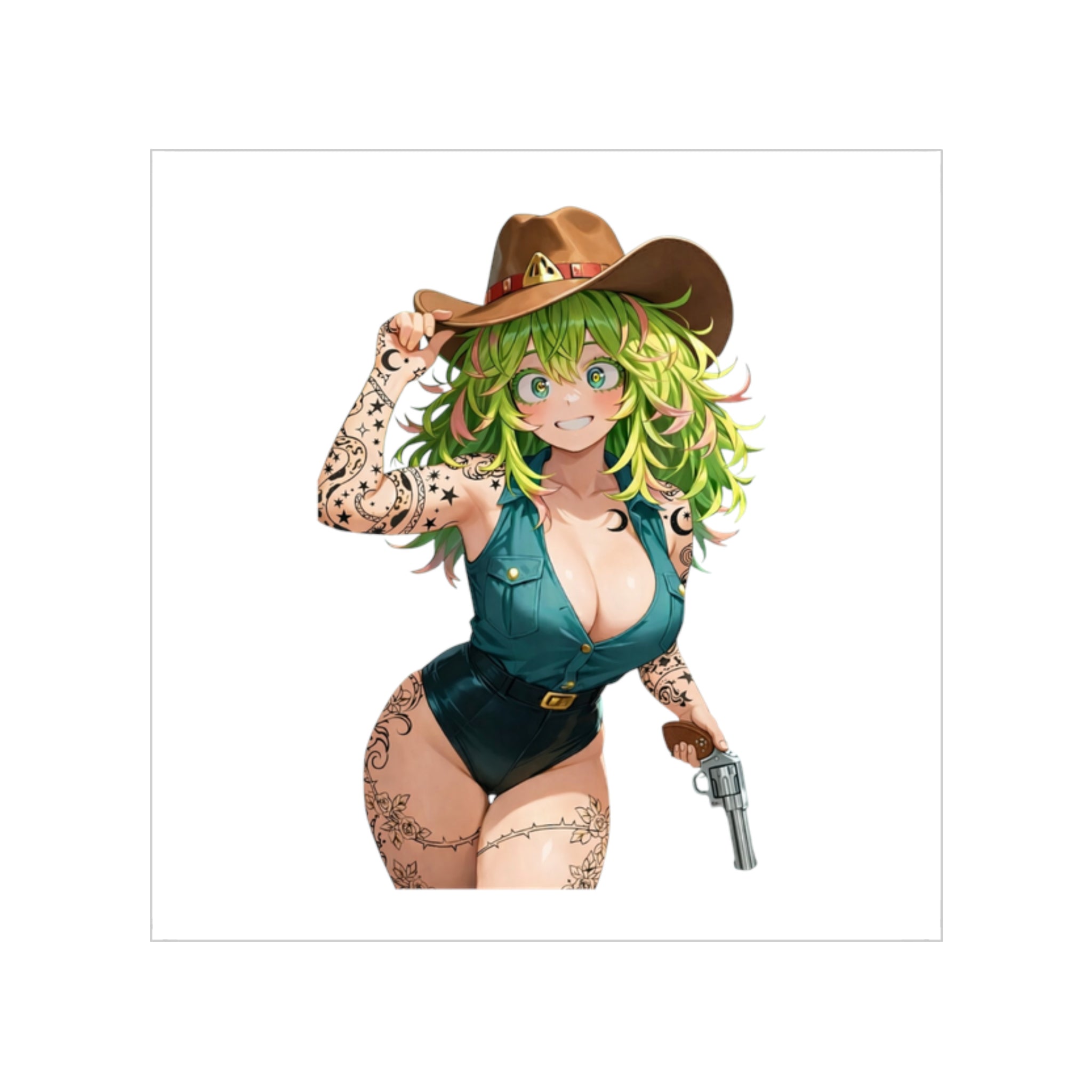 Toru Hagakure Cowboy Tactical Waifu Sticker