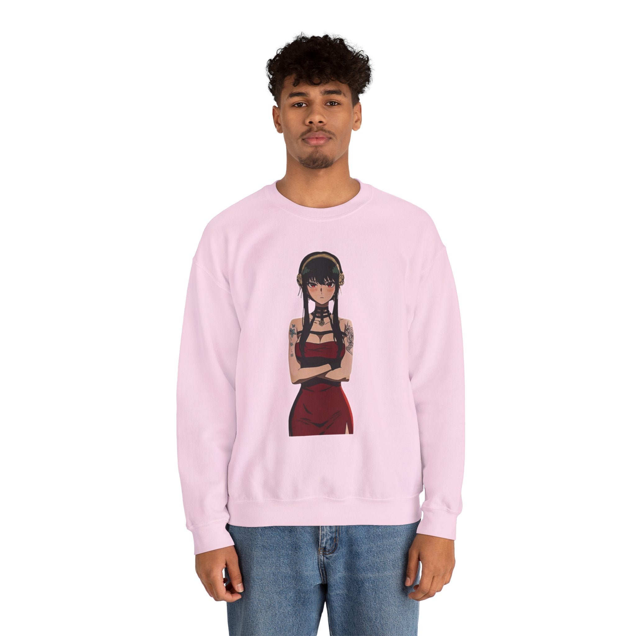 Yor Forger Elegant Tattooed Anime Unisex Heavy Blend™ Crewneck Sweatshirt
