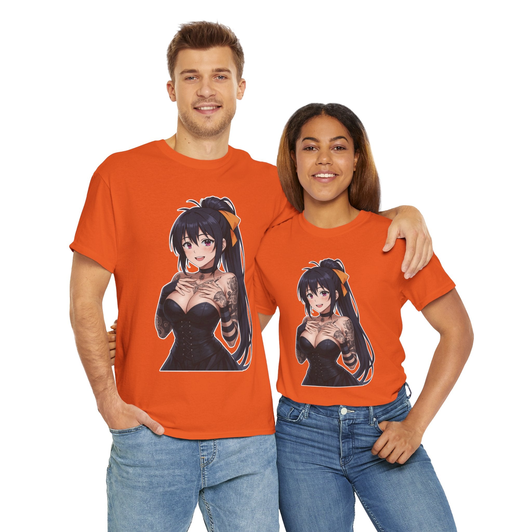 Gothic Style Akeno Himejima Tattoed Waifu Unisex Heavy Cotton Tee