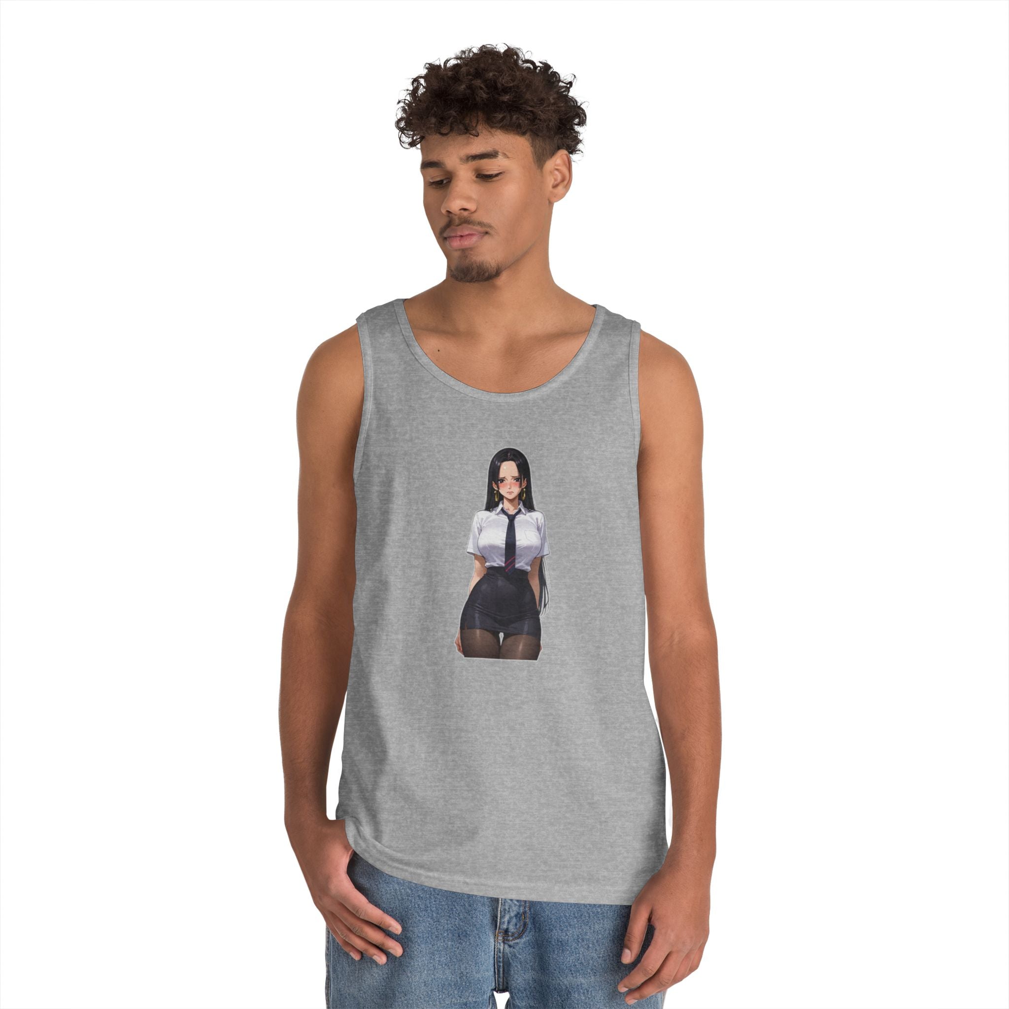 Nico Robin Office Lady Blushing Heavy Cotton Tank Top
