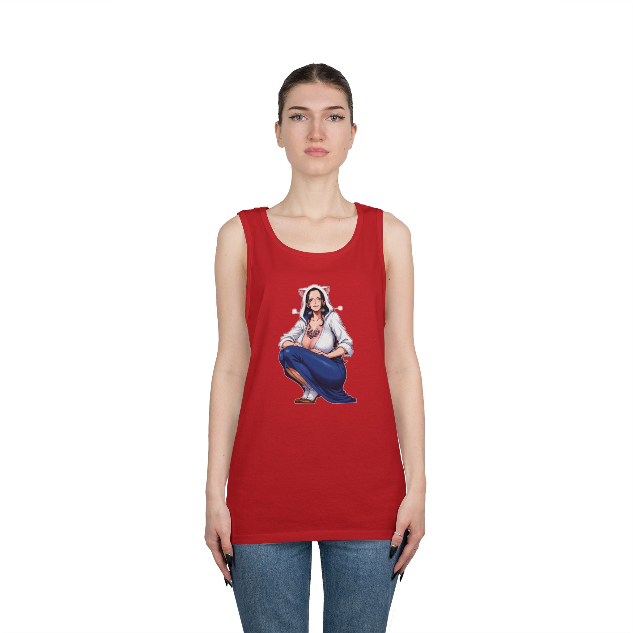 Nico Robin Catgirl Casual Anime Heavy Cotton Tank Top