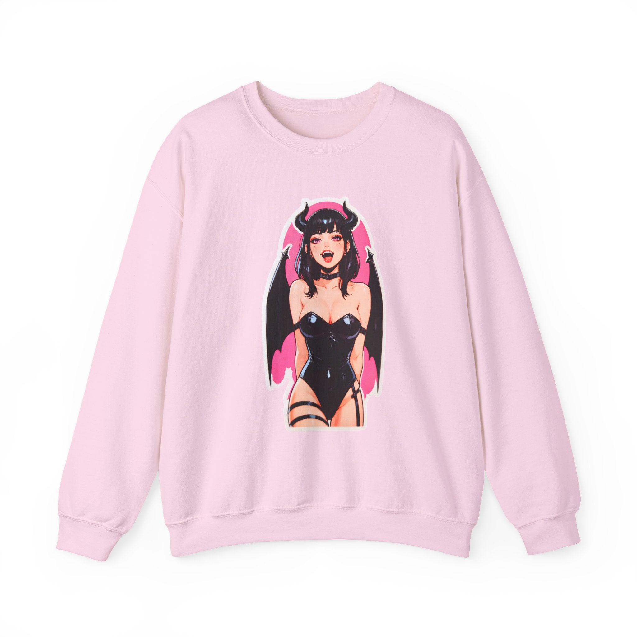 Succubus Ahegao Dark Gothic Unisex Heavy Blend™ Crewneck Sweatshirt