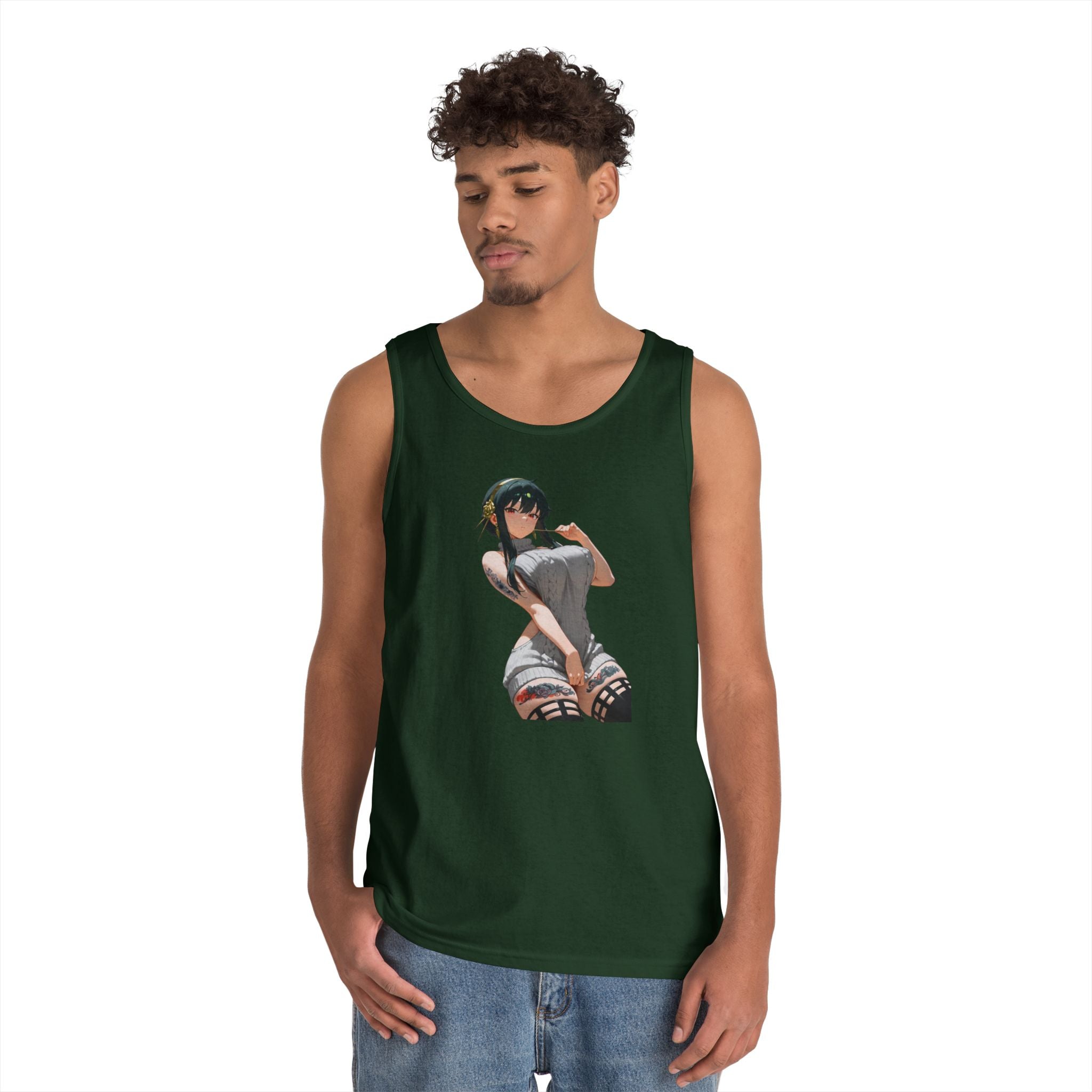 Yor Forger Sexy Tattooed Anime Heavy Cotton Tank Top