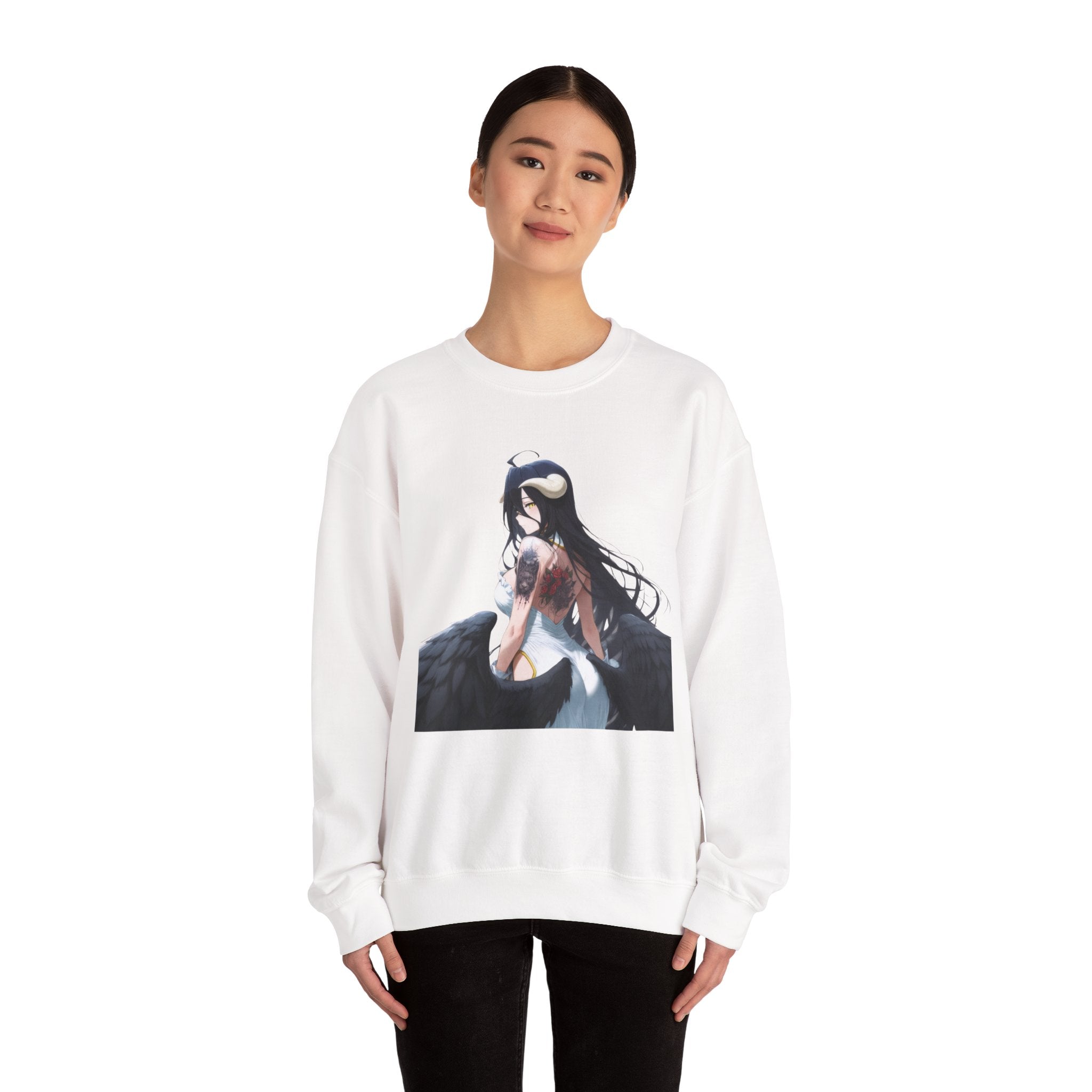 Gothic Albedo Overlord Waifu Unisex Heavy Blend™ Crewneck Sweatshirt
