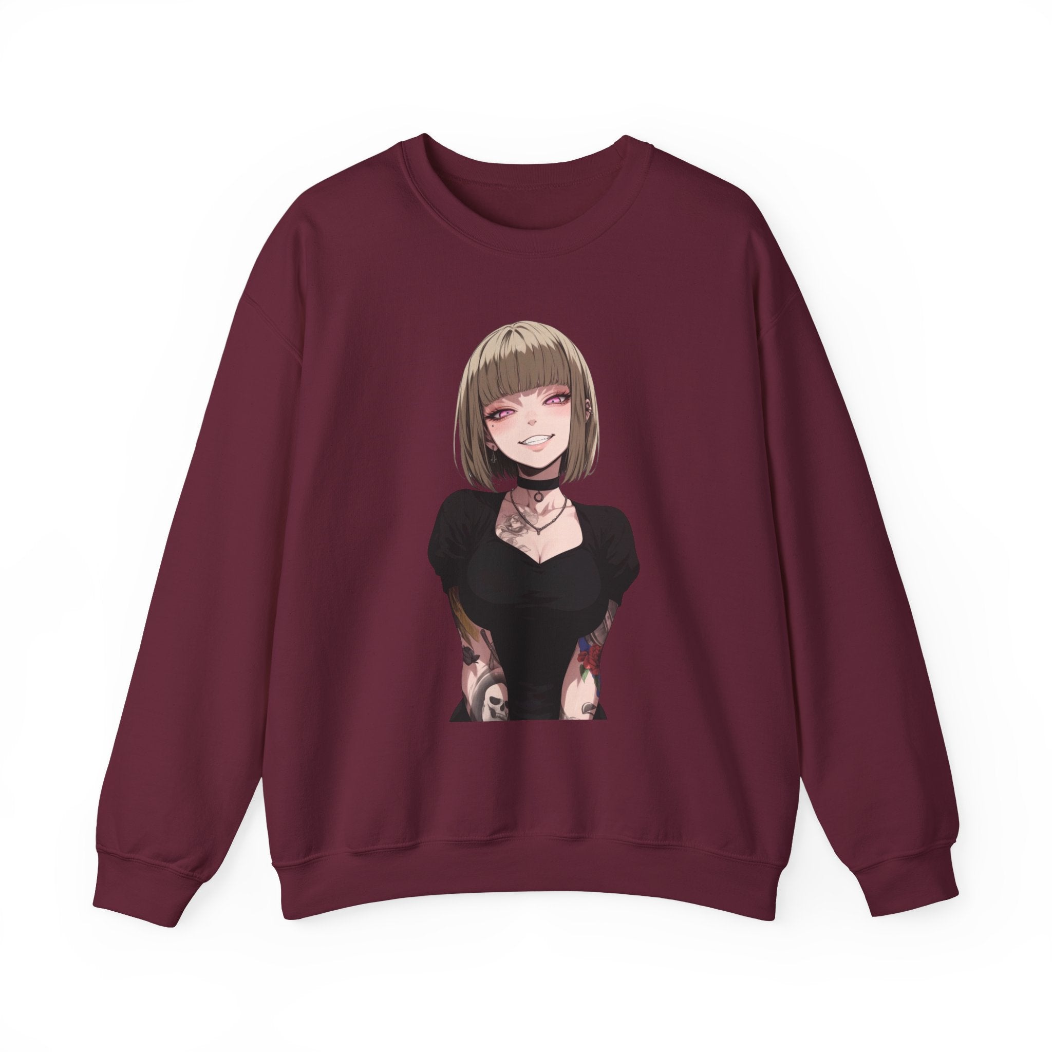 Sexy Style Himiko Toga Skull Tattooed Unisex Heavy Blend™ Crewneck Sweatshirt