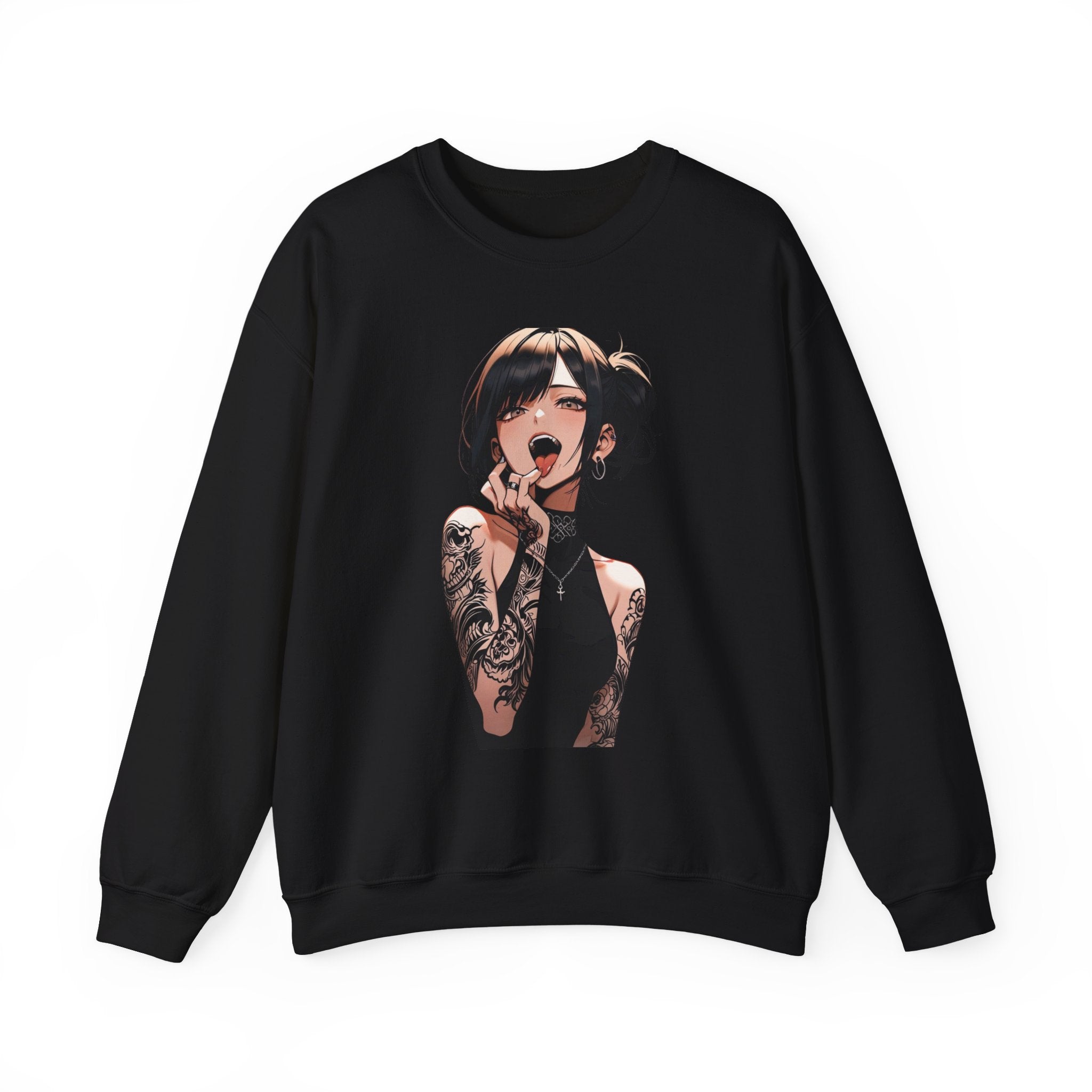 Gothic Himiko Toga Tattooed Ahegao Unisex Heavy Blend™ Crewneck Sweatshirt