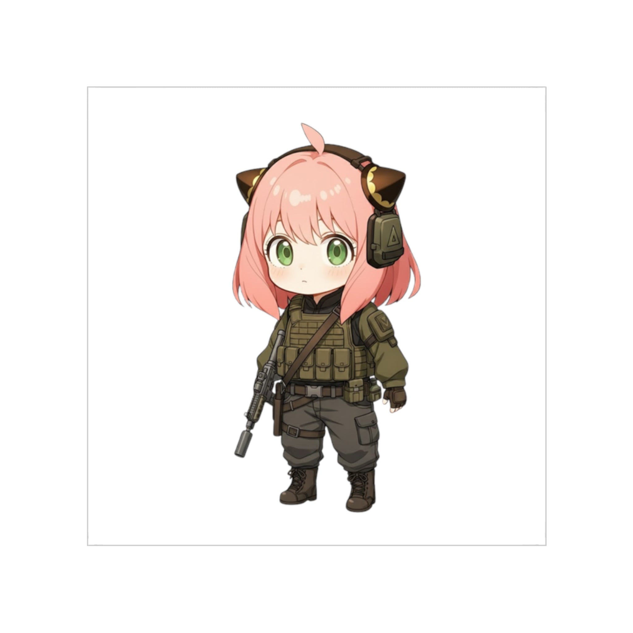 Anya Forger Cute Chibi Tactical Sticker