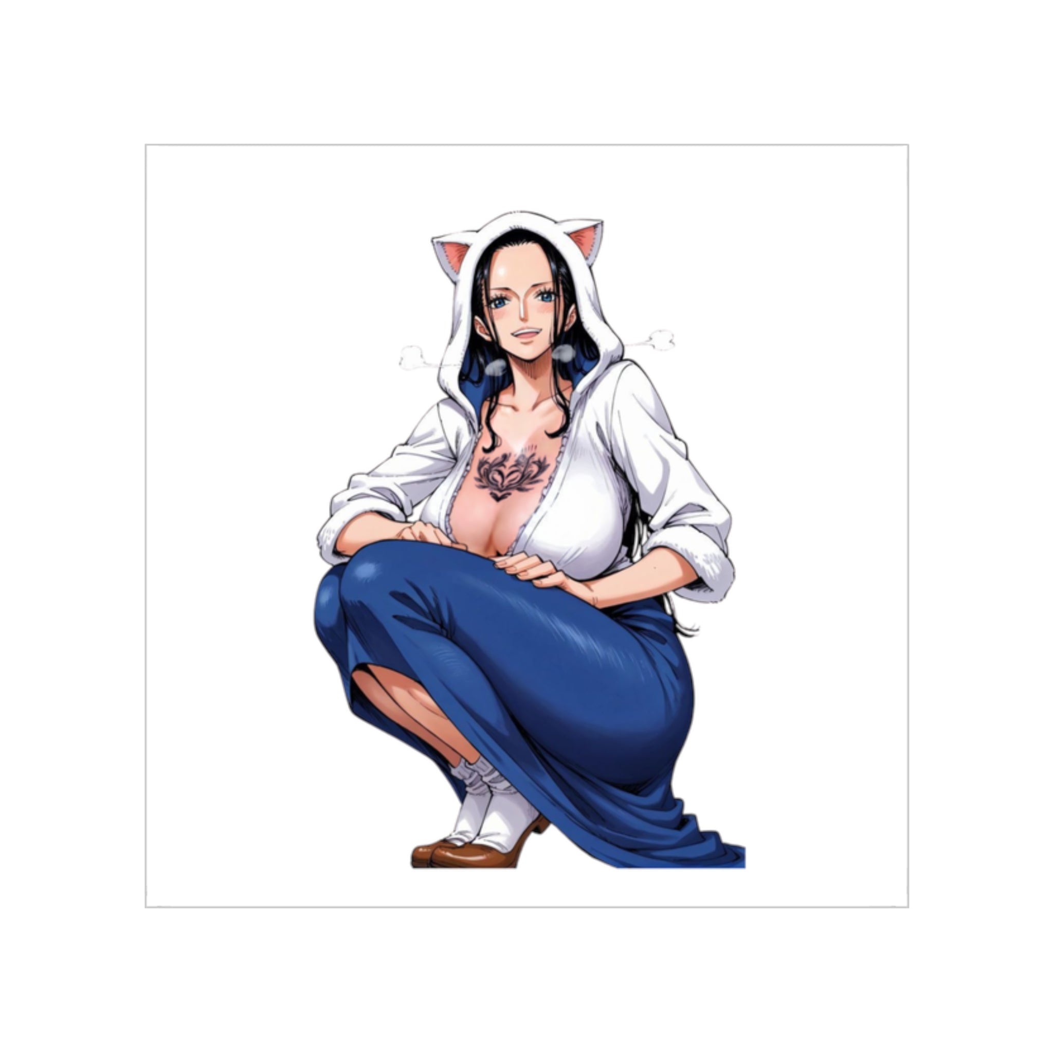 Nico Robin Cat Waifu Sticker