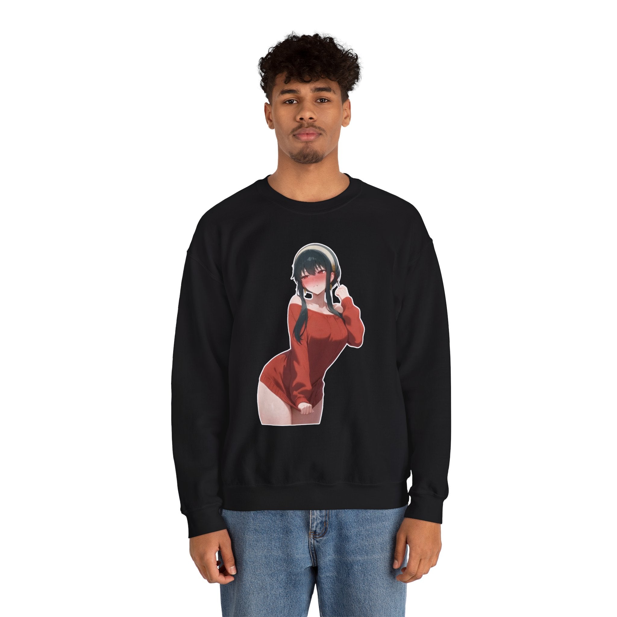 Yor Forger Blushing Waifu Unisex Heavy Blend™ Crewneck Sweatshirt