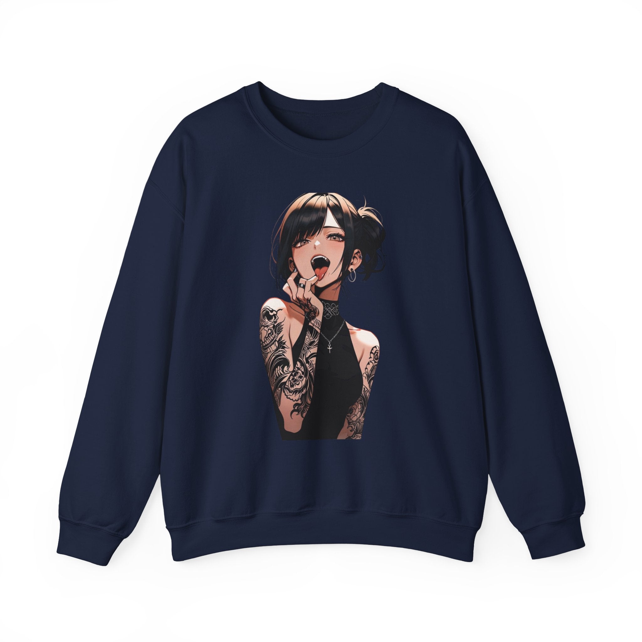 Gothic Himiko Toga Tattooed Ahegao Unisex Heavy Blend™ Crewneck Sweatshirt
