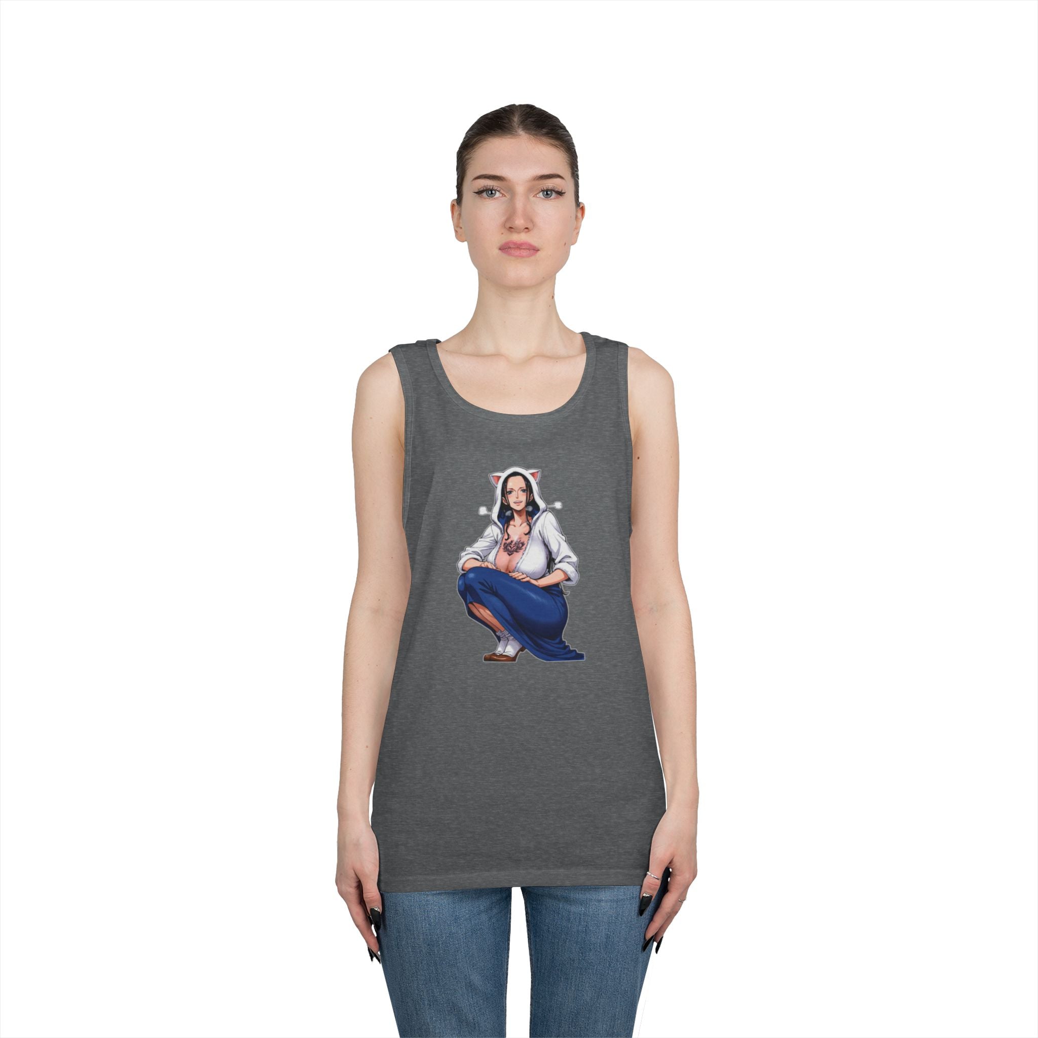 Nico Robin Catgirl Casual Anime Heavy Cotton Tank Top