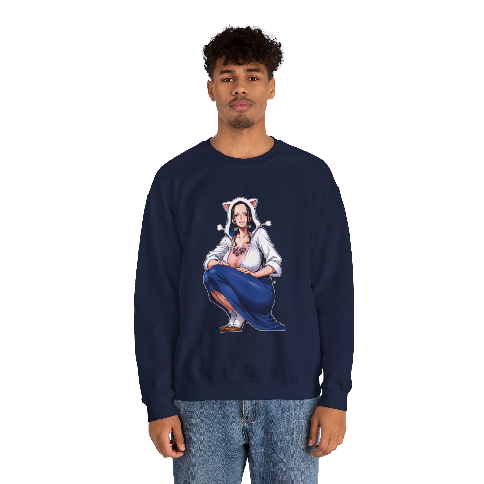 Nico Robin Catgirl Casual Anime Unisex Heavy Blend™ Crewneck Sweatshirt