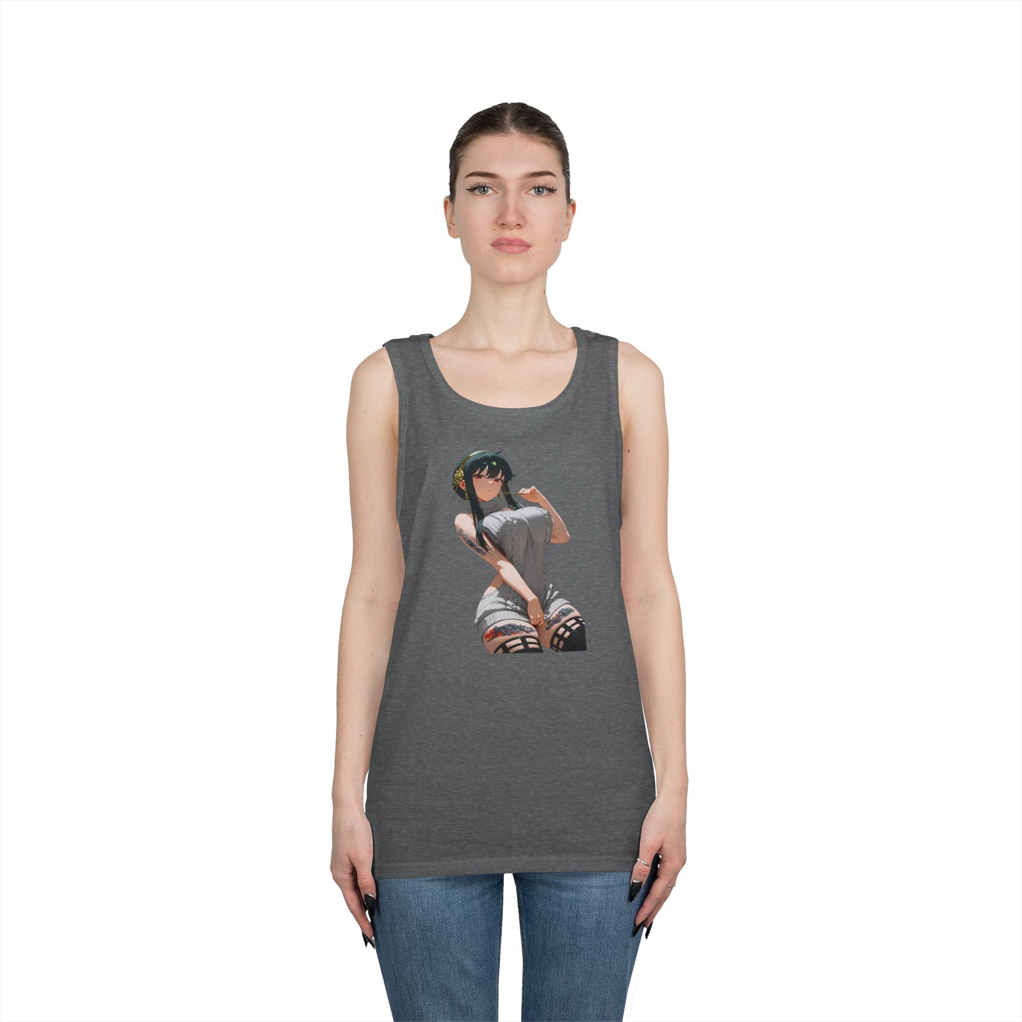 Yor Forger Sexy Tattooed Anime Heavy Cotton Tank Top