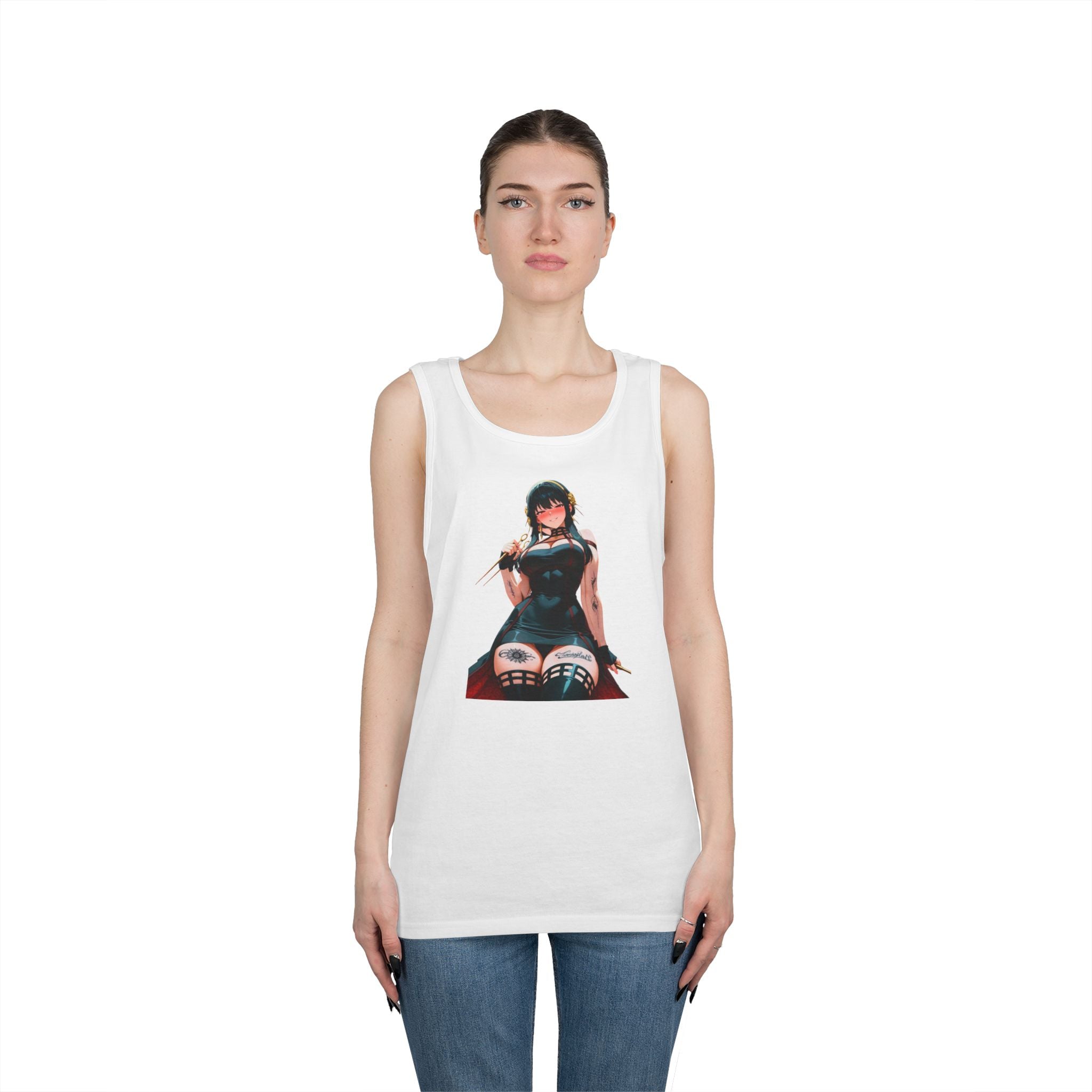 Yor Forger Assassin Gothic Tattooed Heavy Cotton Tank Top