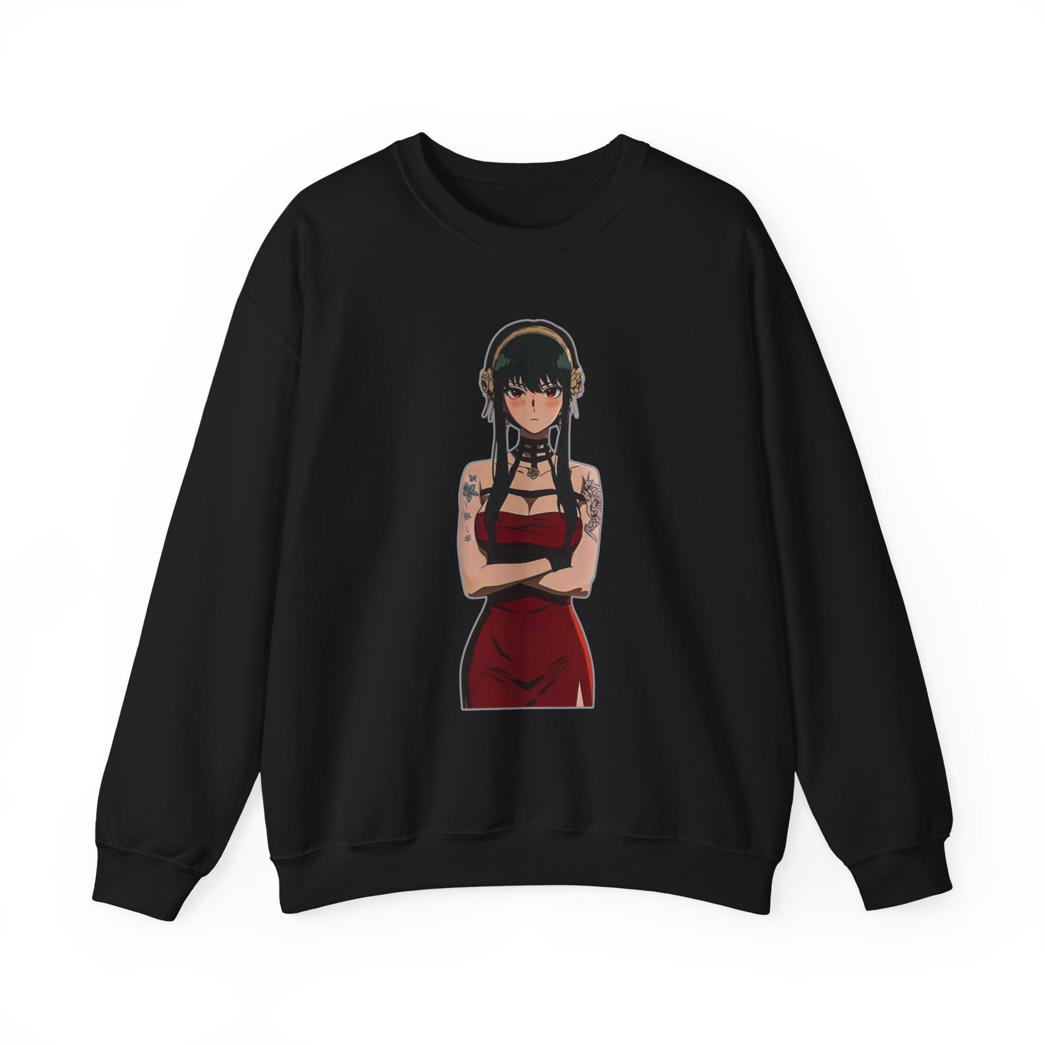 Yor Forger Elegant Tattooed Anime Unisex Heavy Blend™ Crewneck Sweatshirt