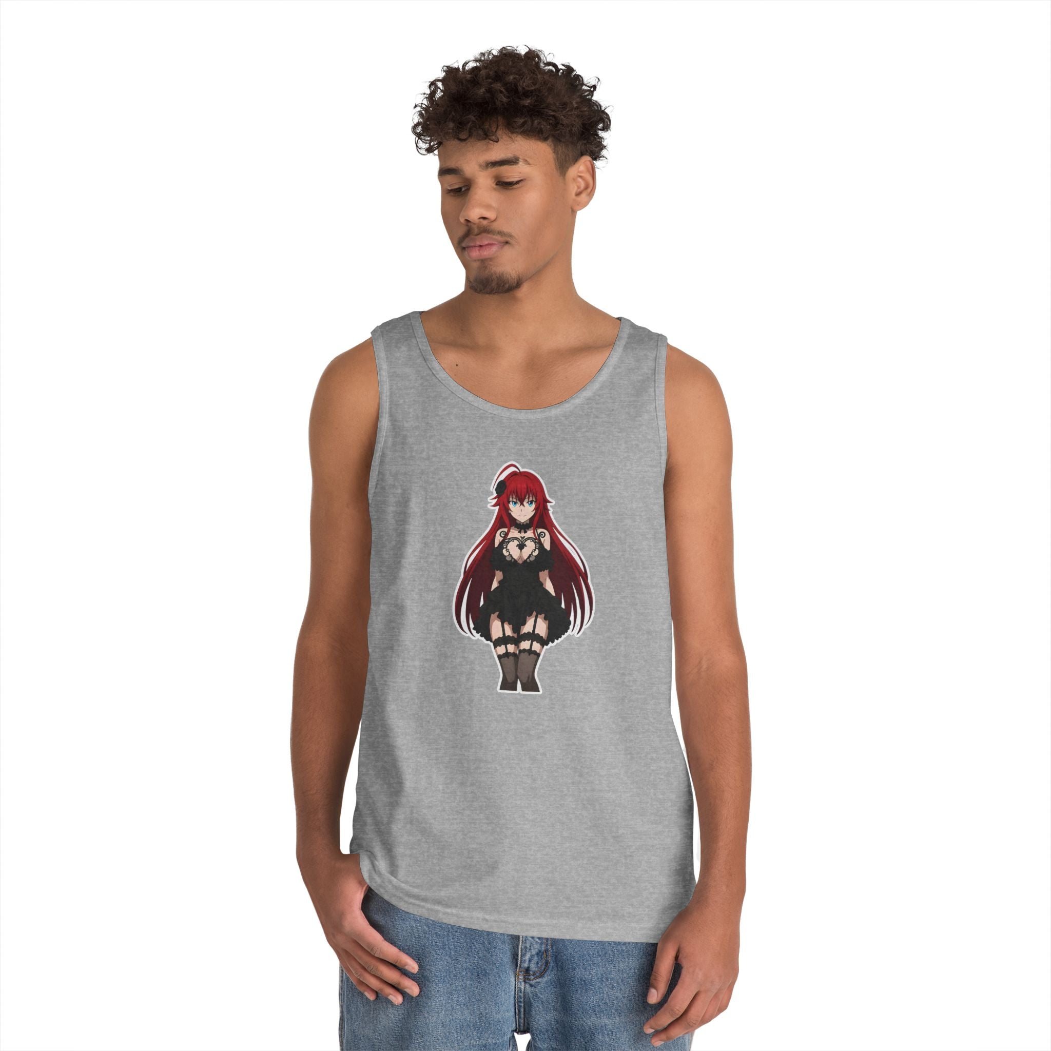 Rias Gremory Gothic Style Waifu Heavy Cotton Tank Top