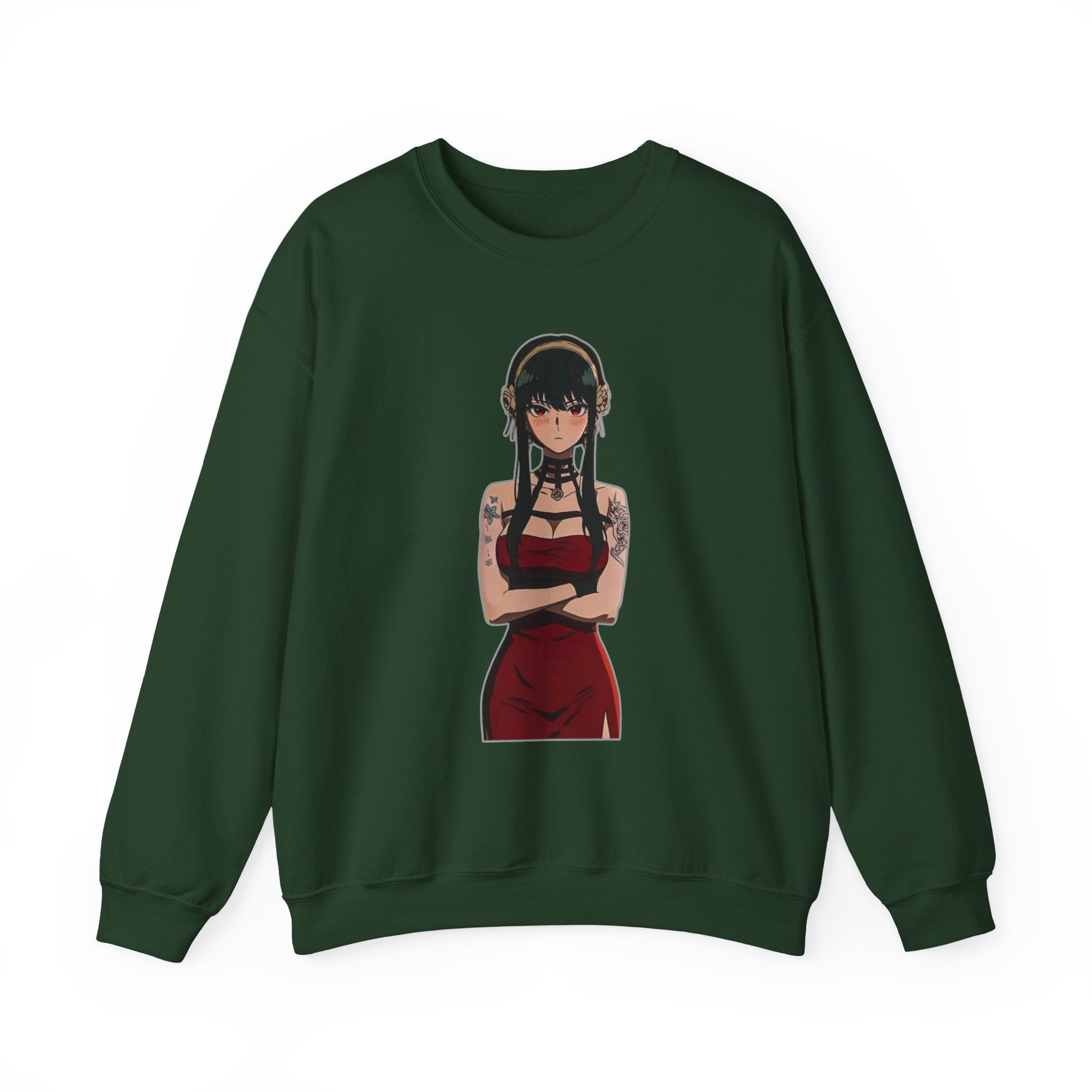 Yor Forger Elegant Tattooed Anime Unisex Heavy Blend™ Crewneck Sweatshirt