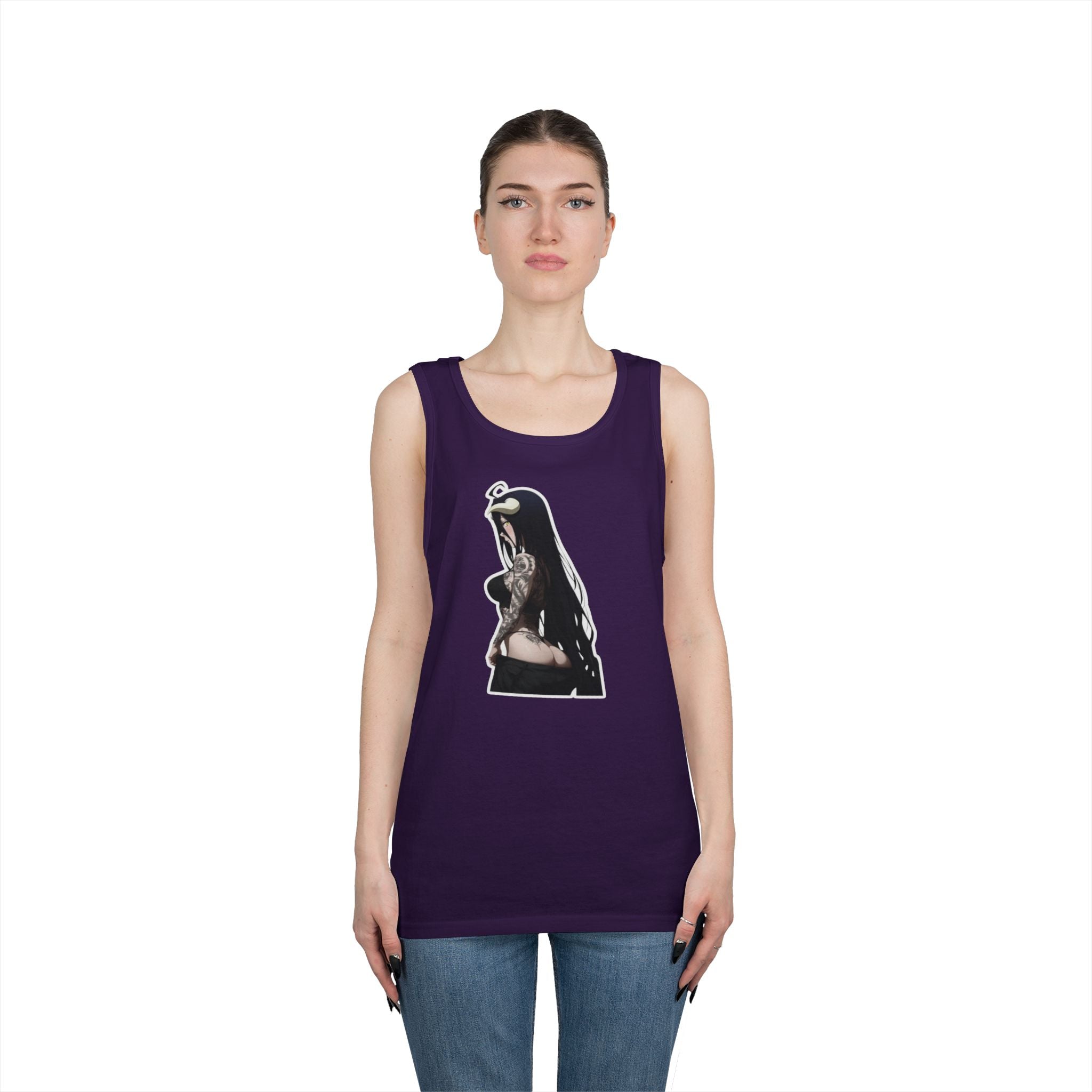 Albedo From Overlord Gothic Tattooed Heavy Cotton Tank Top