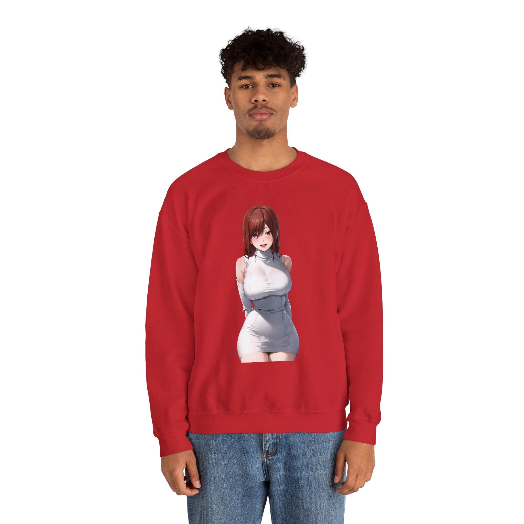 Ezra Scarlet Charming White Dress Anime Unisex Heavy Blend™ Crewneck Sweatshirt