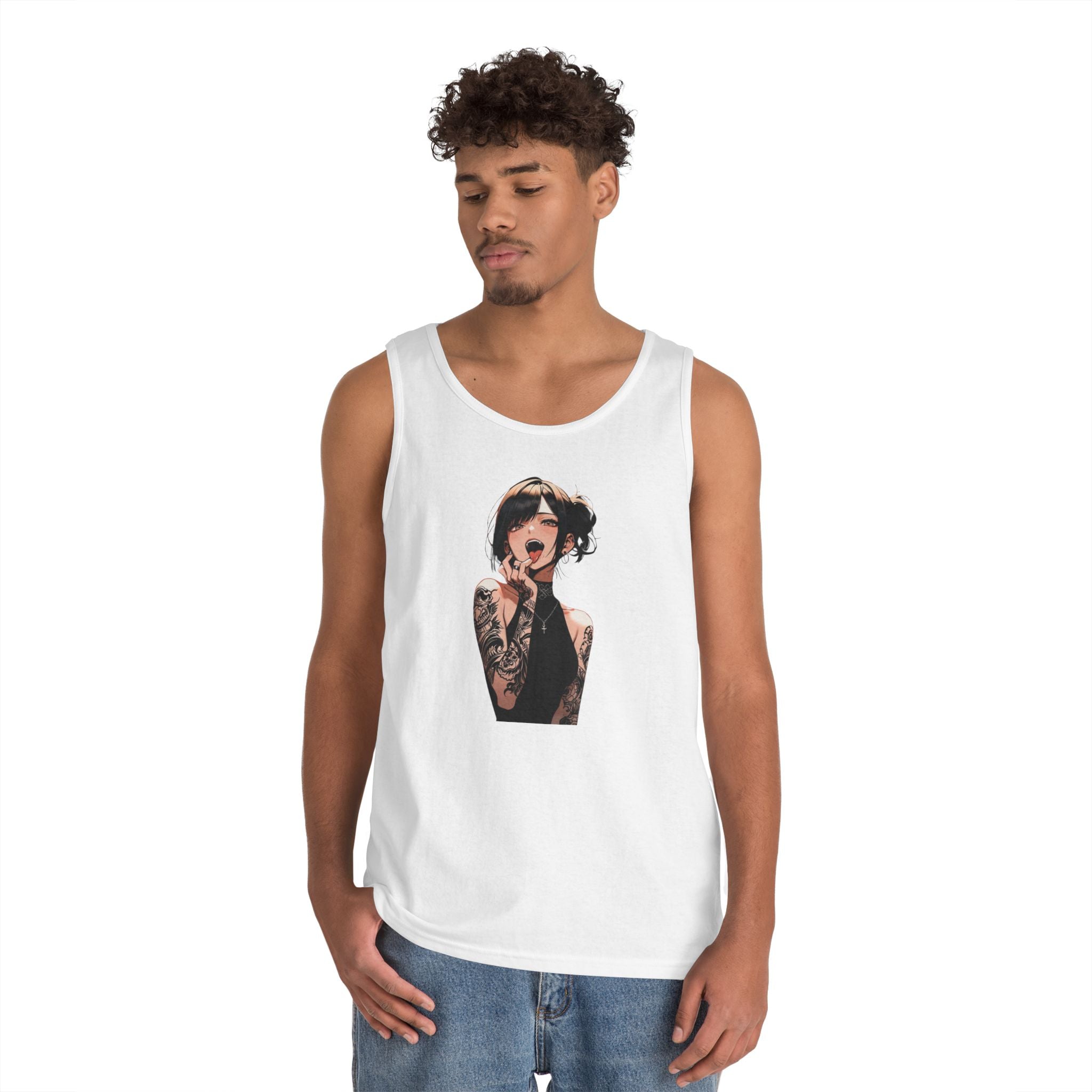 Gothic Himiko Toga Tattooed Ahegao Heavy Cotton Tank Top