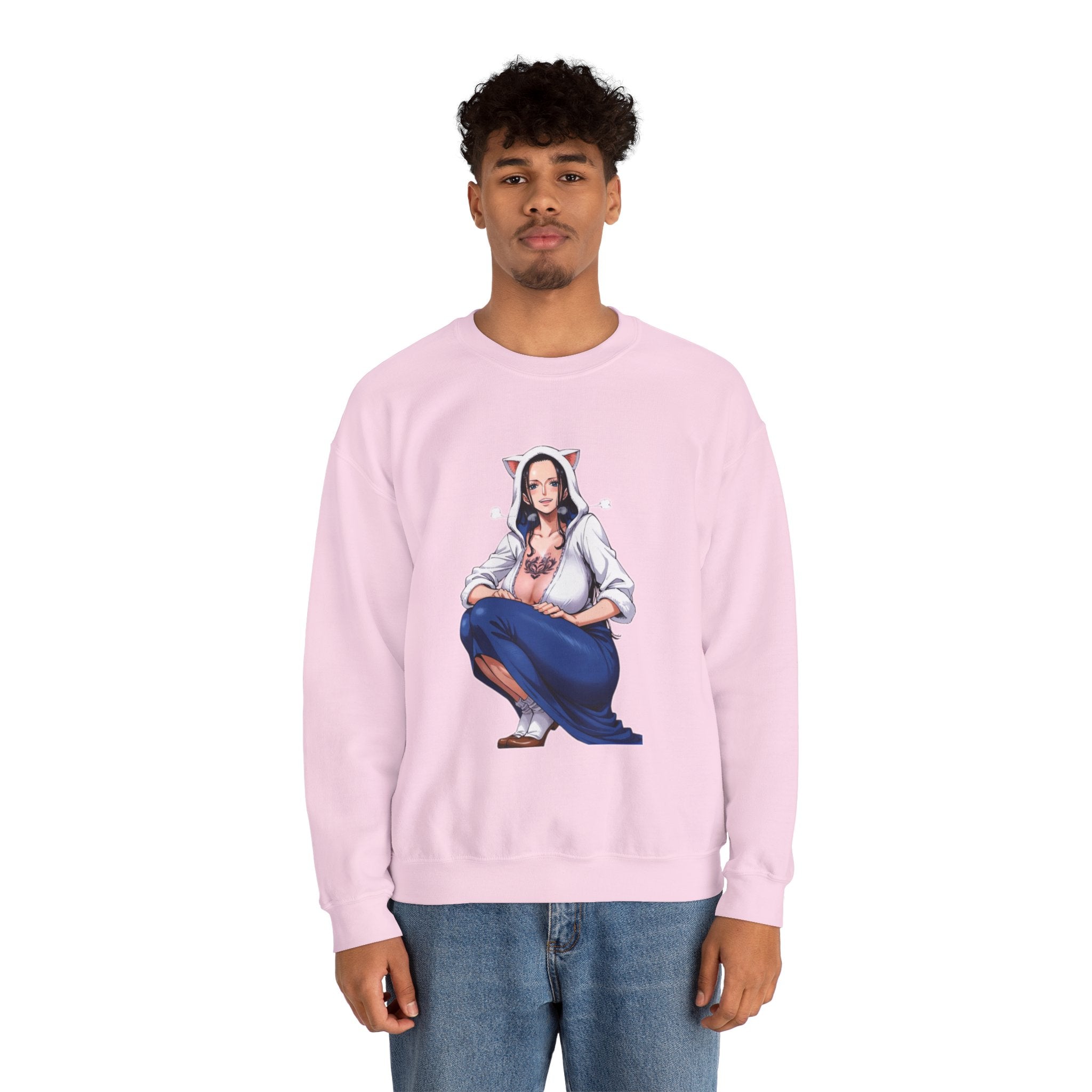 Nico Robin Catgirl Casual Anime Unisex Heavy Blend™ Crewneck Sweatshirt