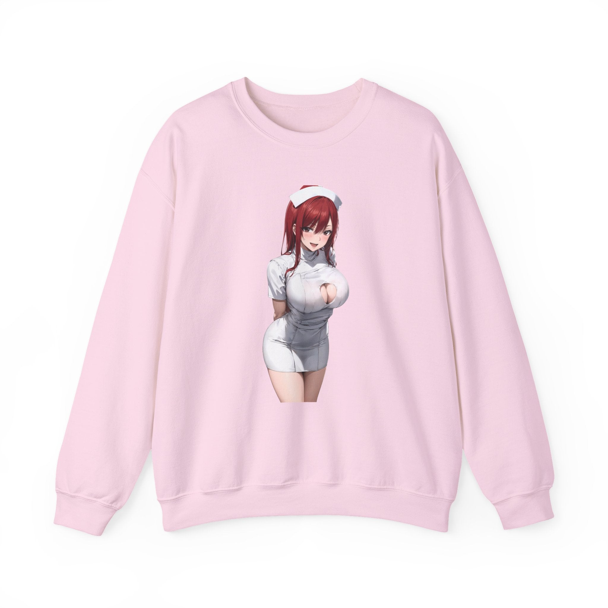 Ezra Scarlet Nurse Uniform Anime Unisex Heavy Blend™ Crewneck Sweatshirt