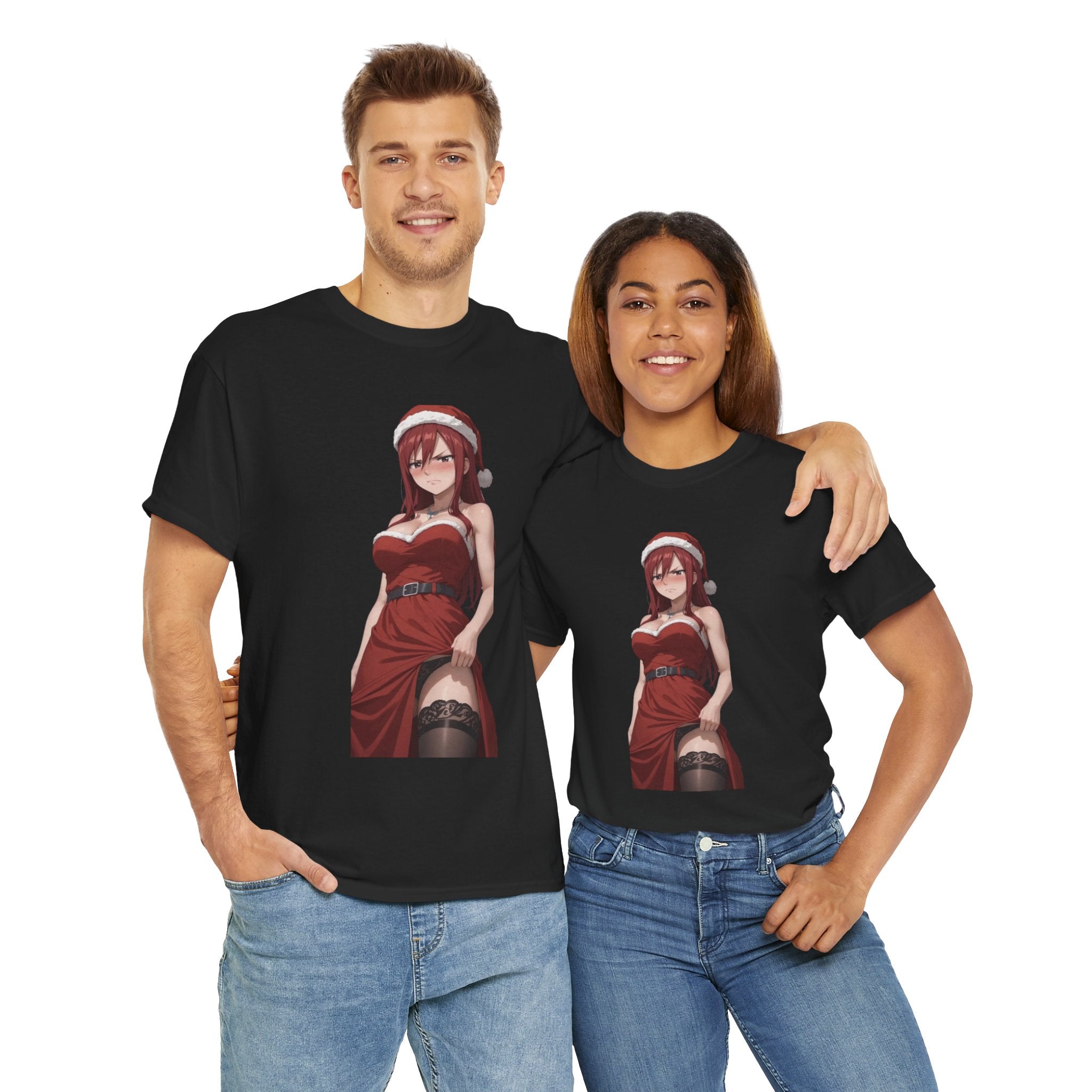 Ezra Scarlet Christmas Themed Angry Anime Unisex Heavy Cotton Tee