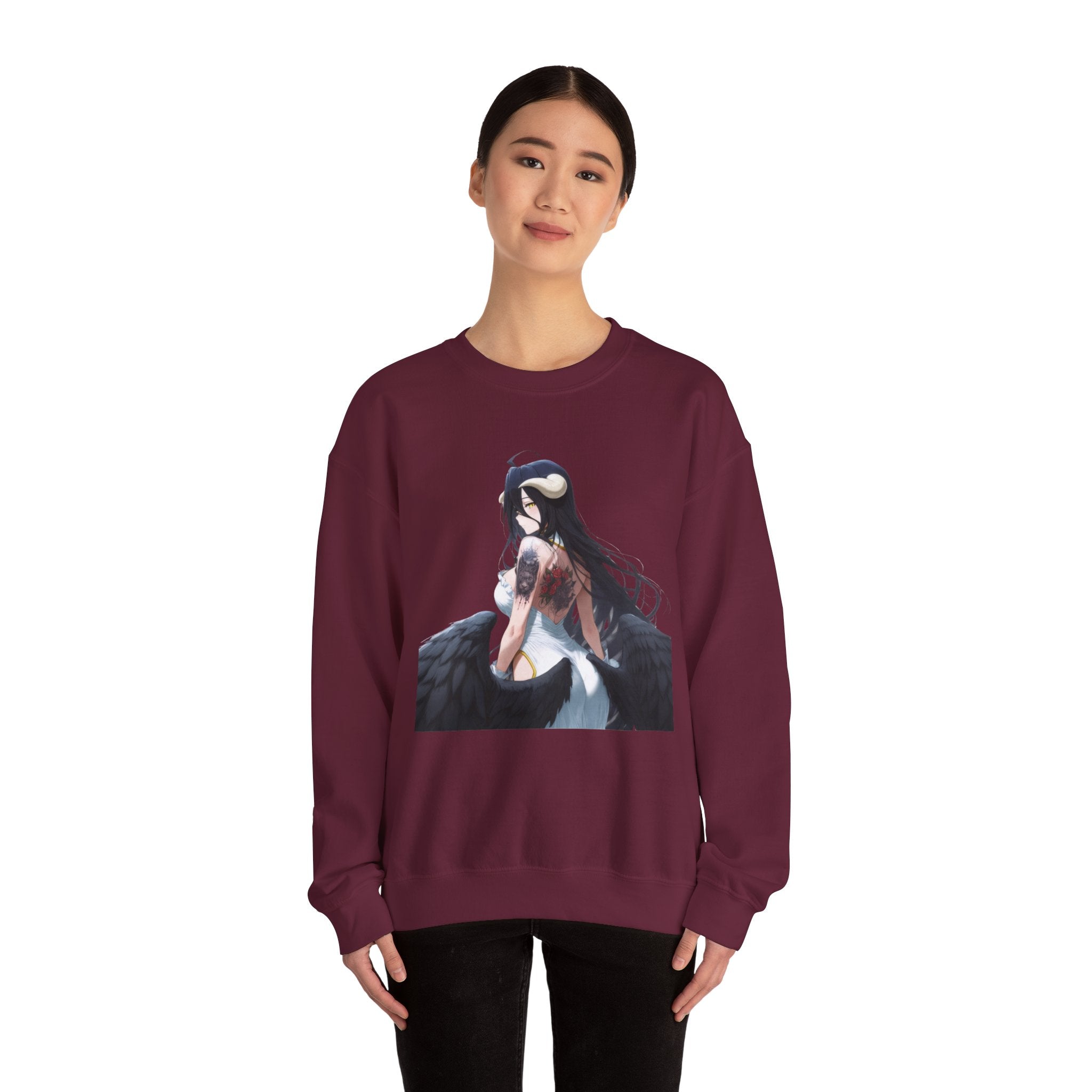 Gothic Albedo Overlord Waifu Unisex Heavy Blend™ Crewneck Sweatshirt