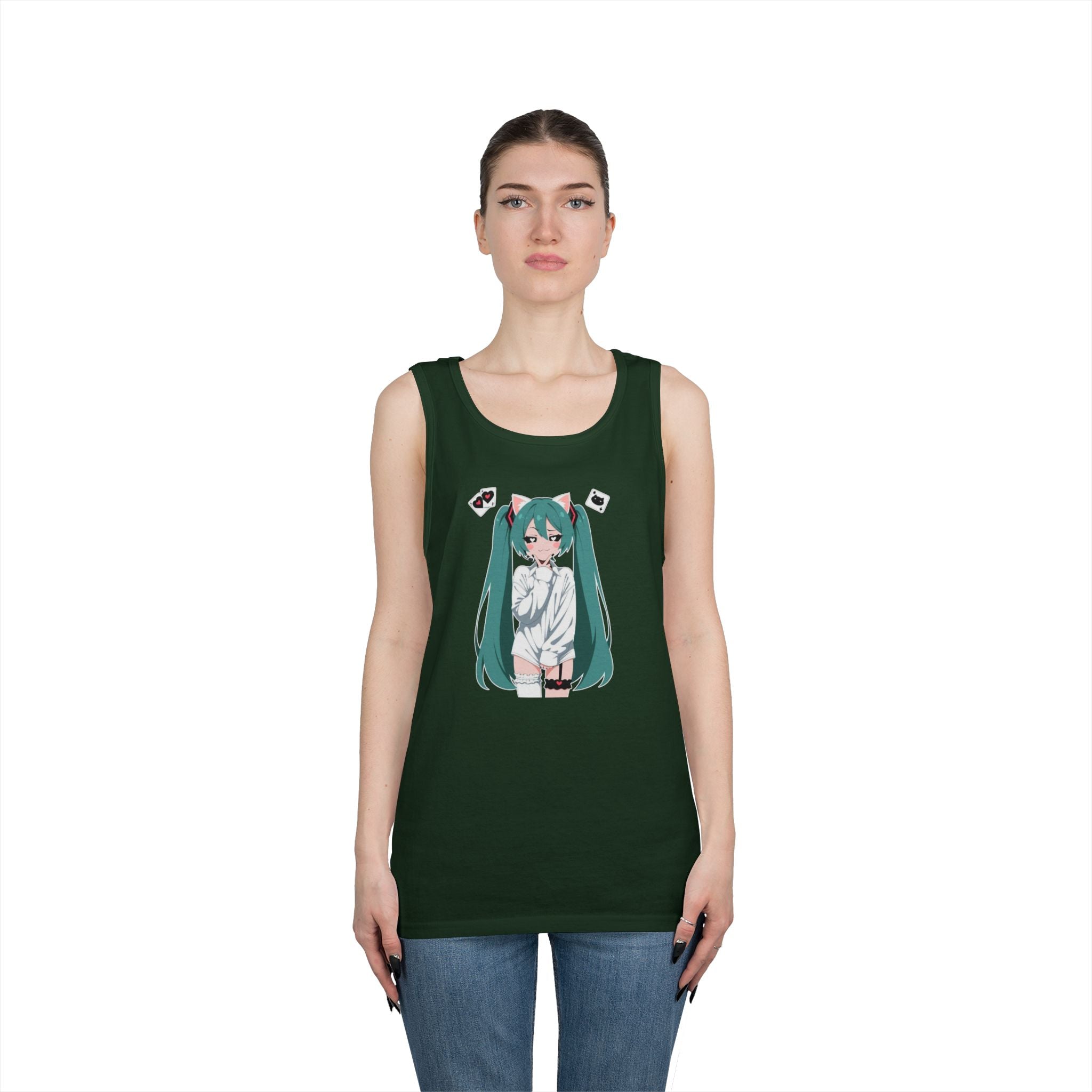 Hatsune Miku Catgirl Cute Heavy Cotton Tank Top