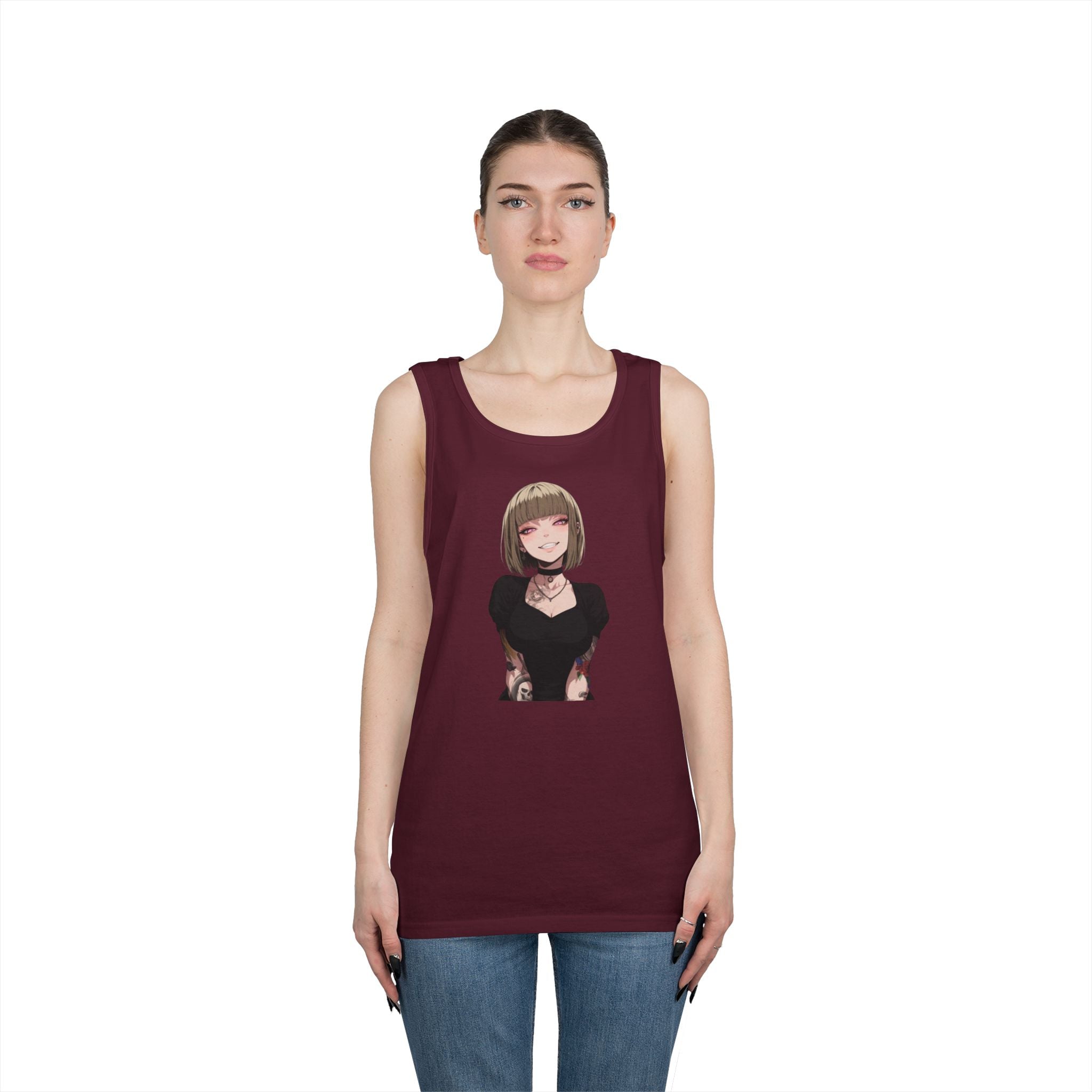 Sexy Style Himiko Toga Skull Tattooed Heavy Cotton Tank Top