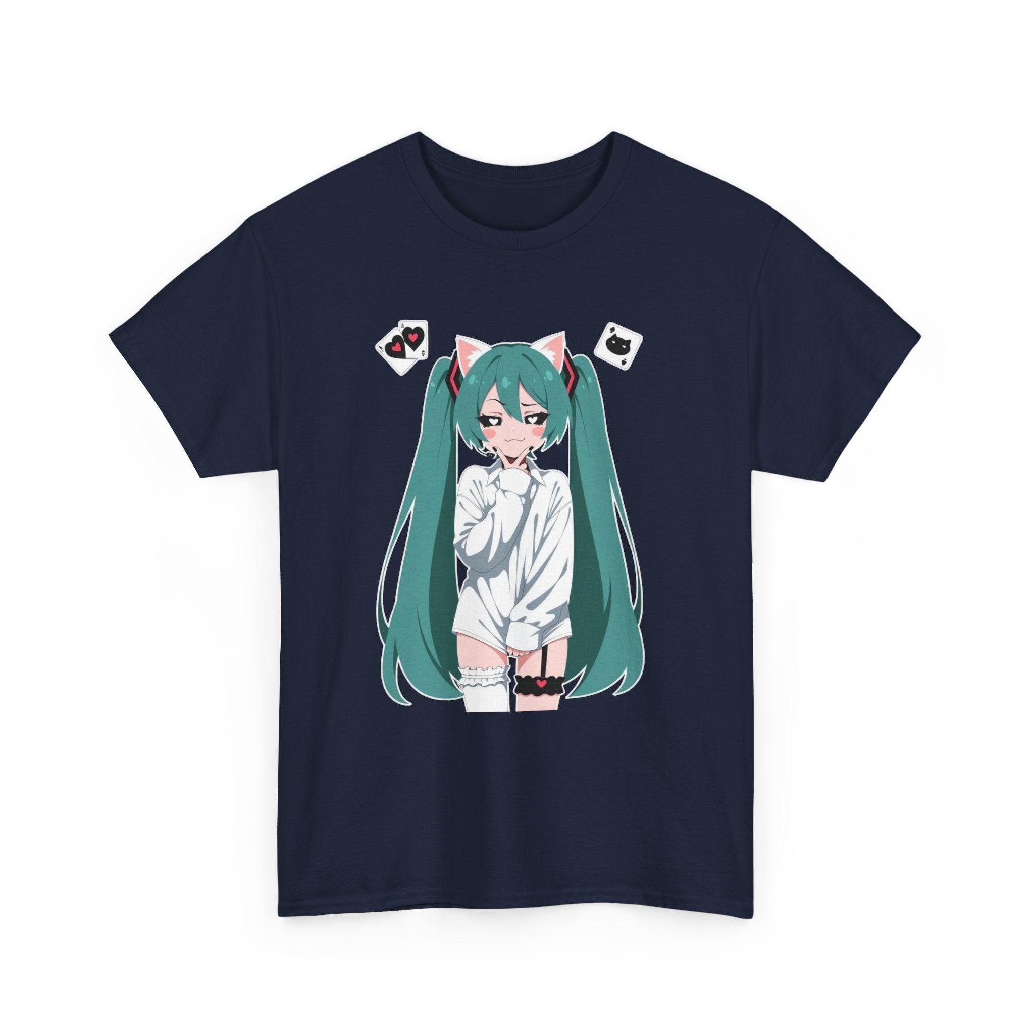 Hatsune Miku Catgirl Cute Anime Unisex Heavy Cotton Tee