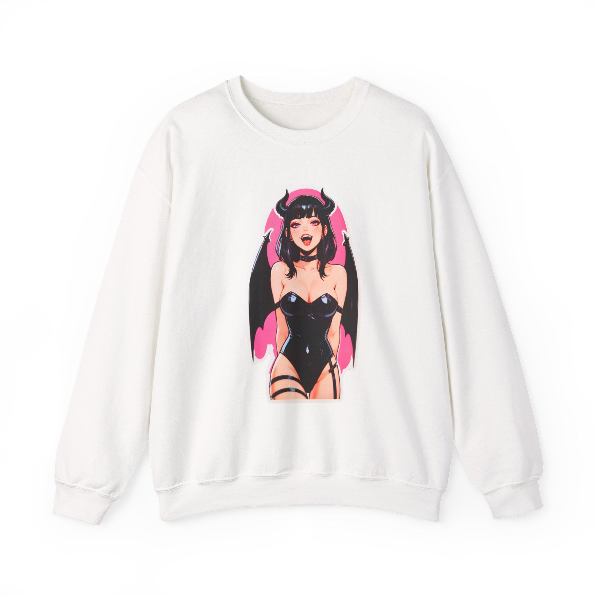 Succubus Ahegao Dark Gothic Unisex Heavy Blend™ Crewneck Sweatshirt