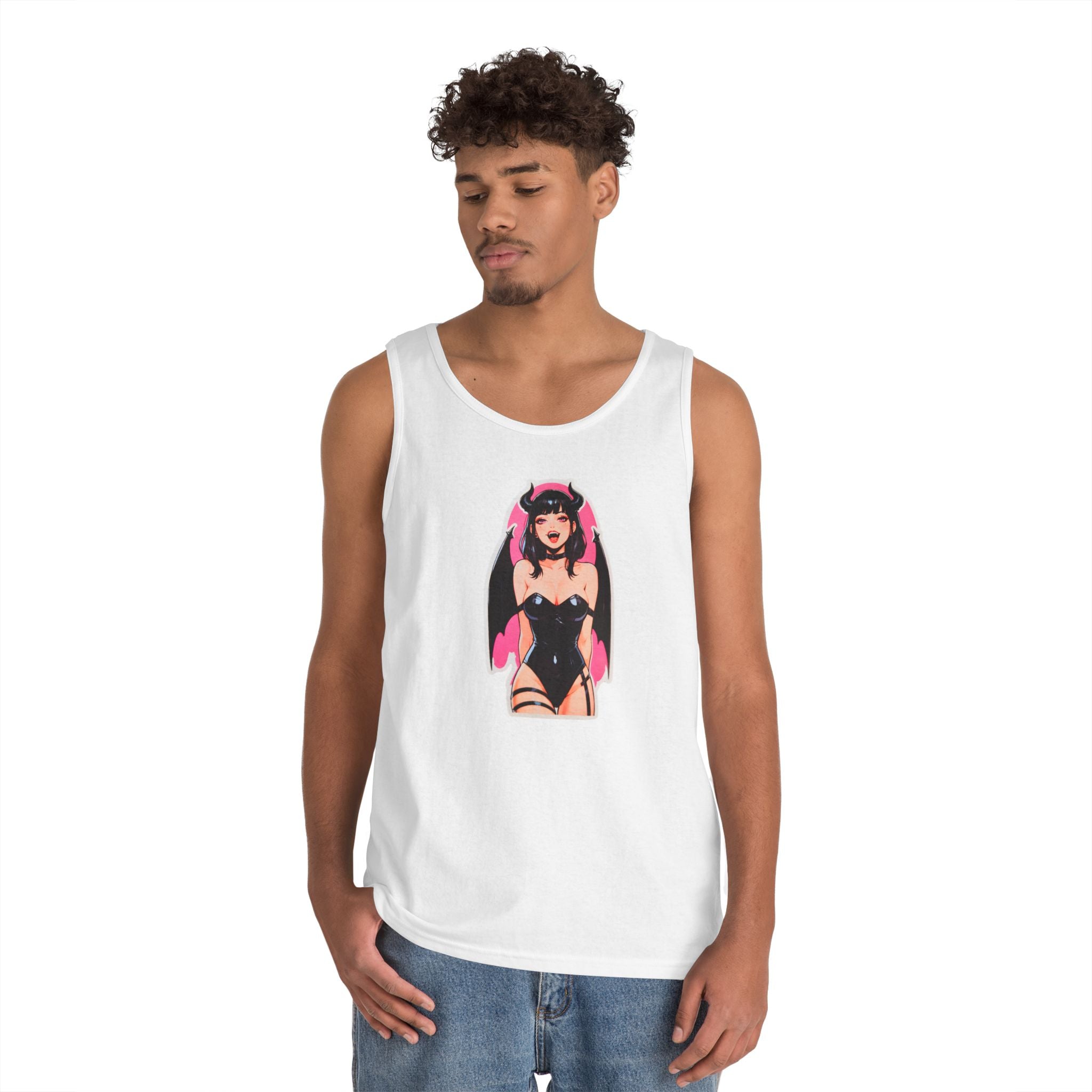 Succubus Ahegao Dark Gothic Heavy Cotton Tank Top