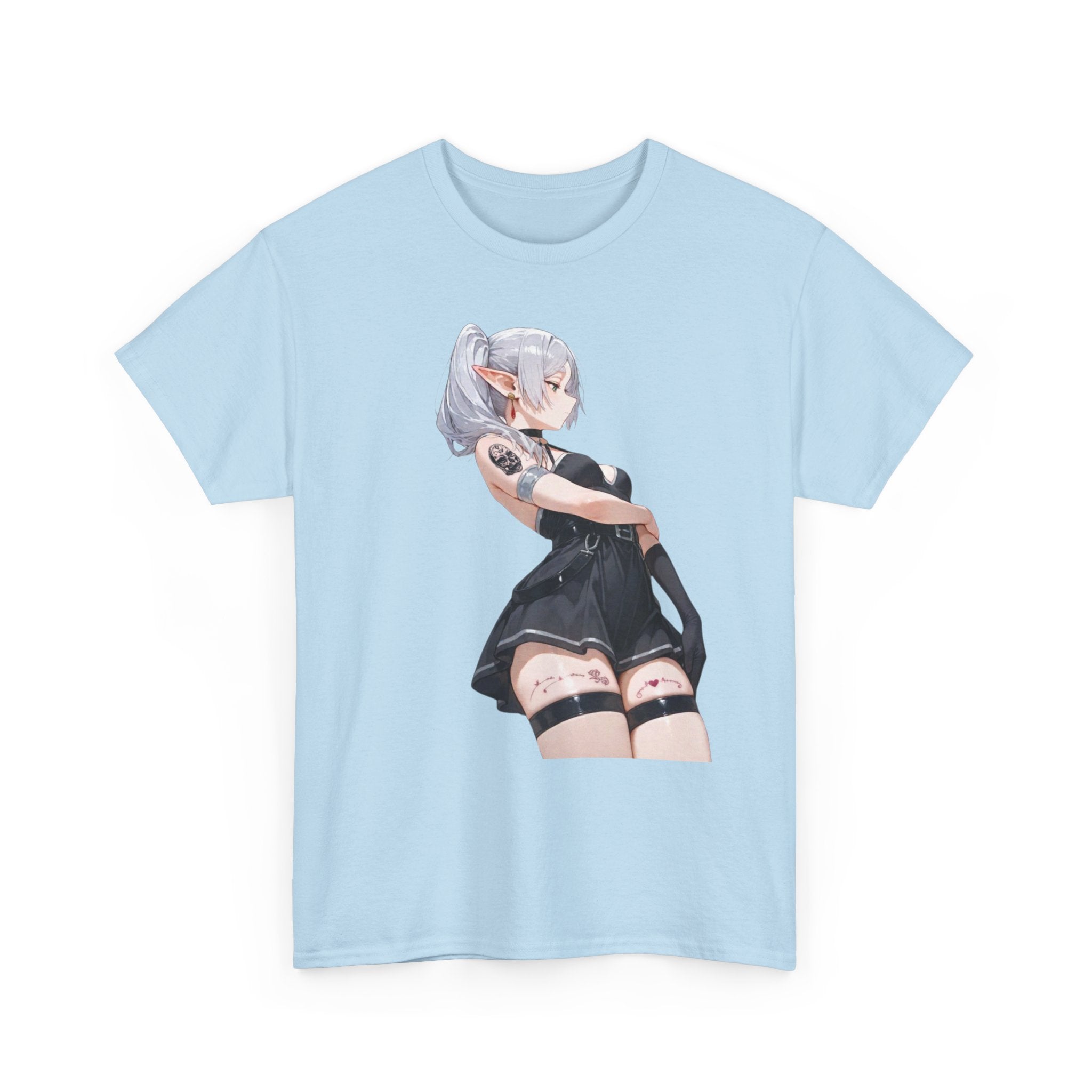 Sexy Frieren Tattooed Black Outfit Unisex Heavy Cotton Tee