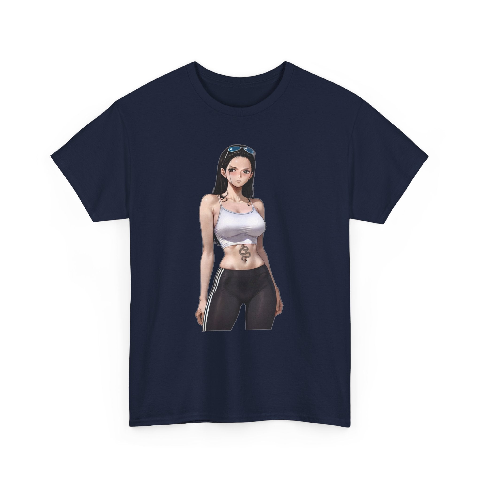 Nico Robin Sporty Snake Tattoo Anime Heavy Cotton Tee