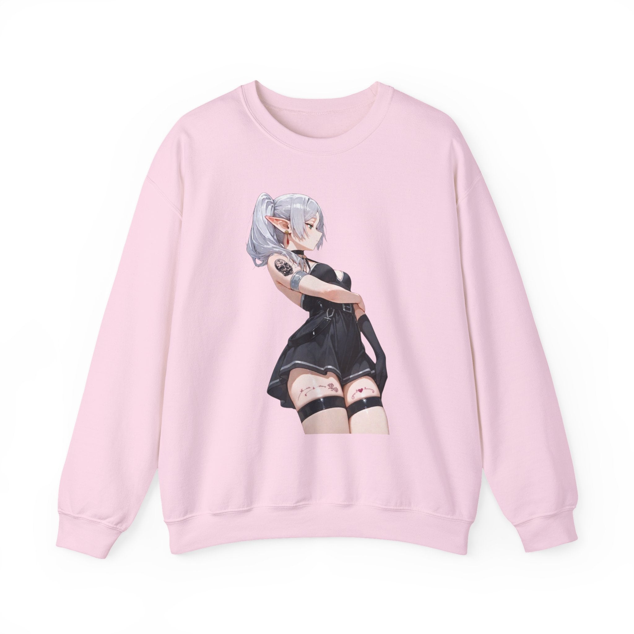 Sexy Frieren Tattooed Black Outfit Unisex Heavy Blend™ Crewneck Sweatshirt