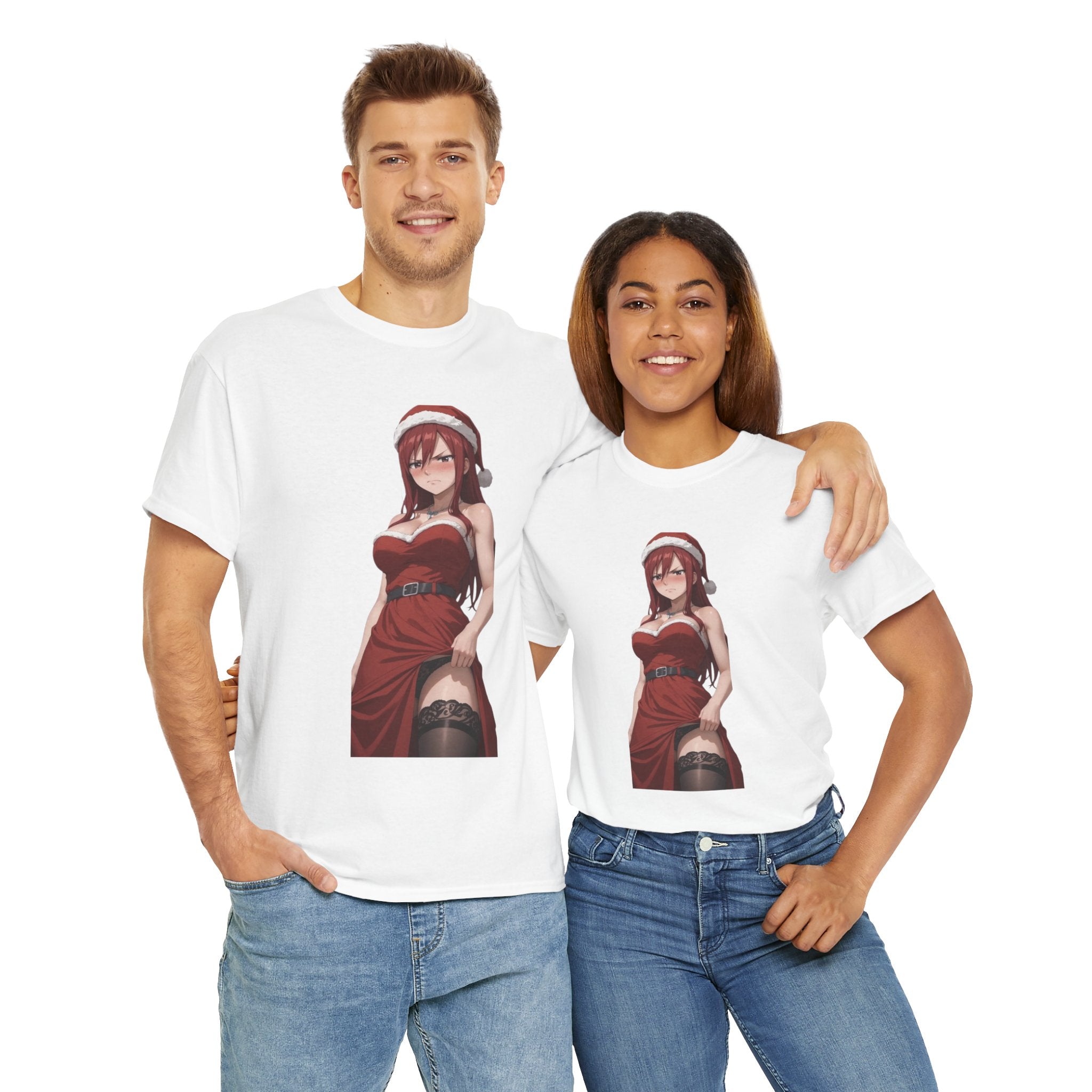 Ezra Scarlet Christmas Themed Angry Anime Unisex Heavy Cotton Tee