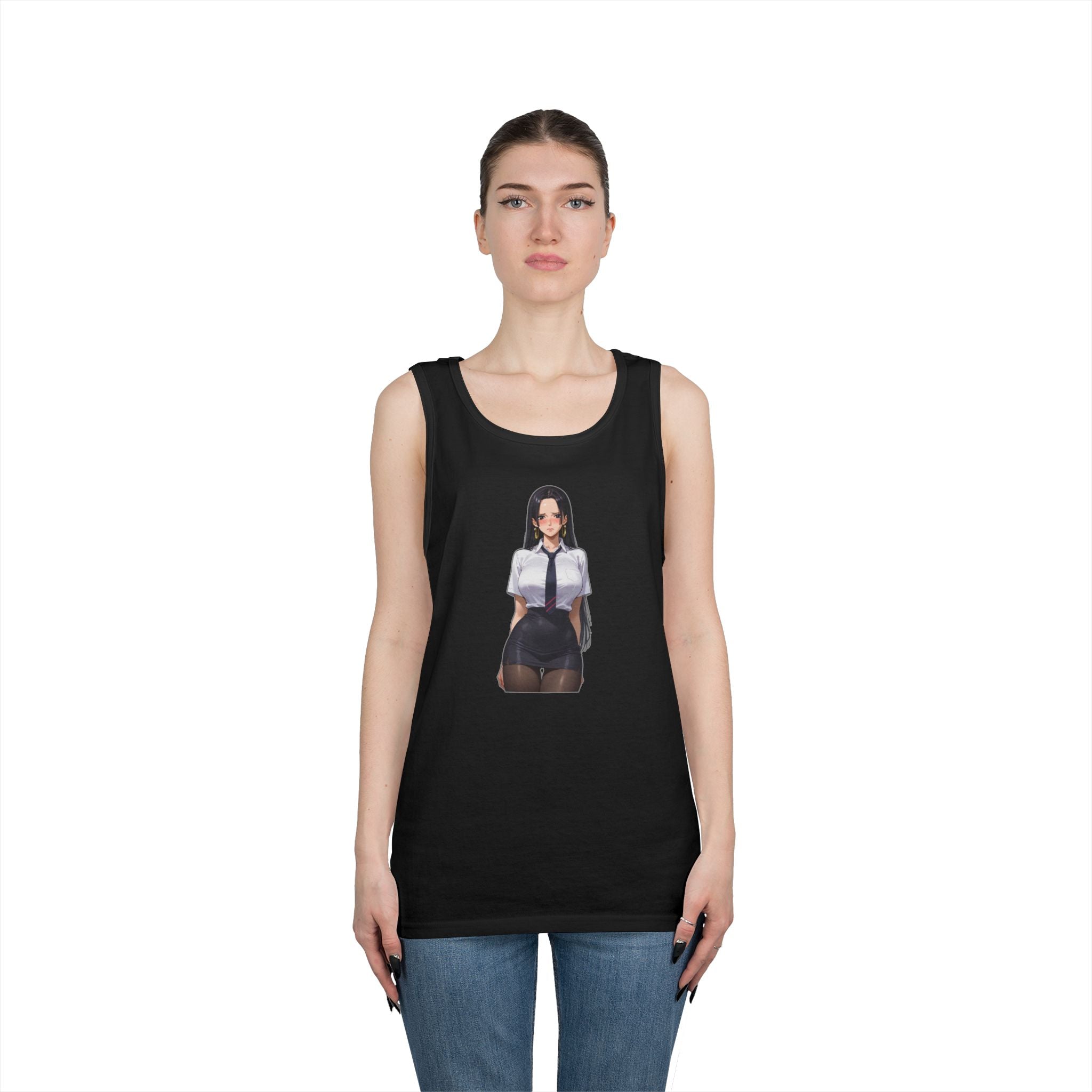 Nico Robin Office Lady Blushing Heavy Cotton Tank Top