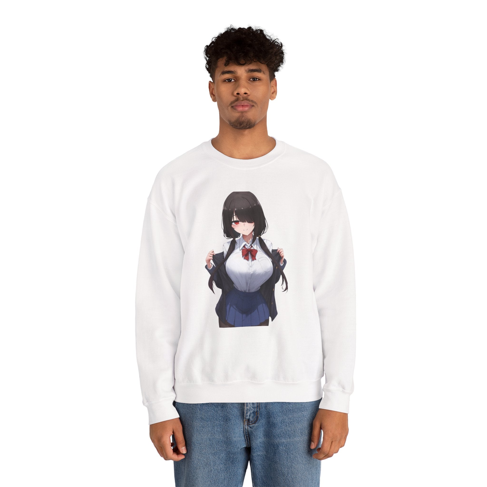 Tokisaki Kurum Schoolgirl Gothic Seductive Unisex Heavy Blend™ Crewneck Sweatshirt